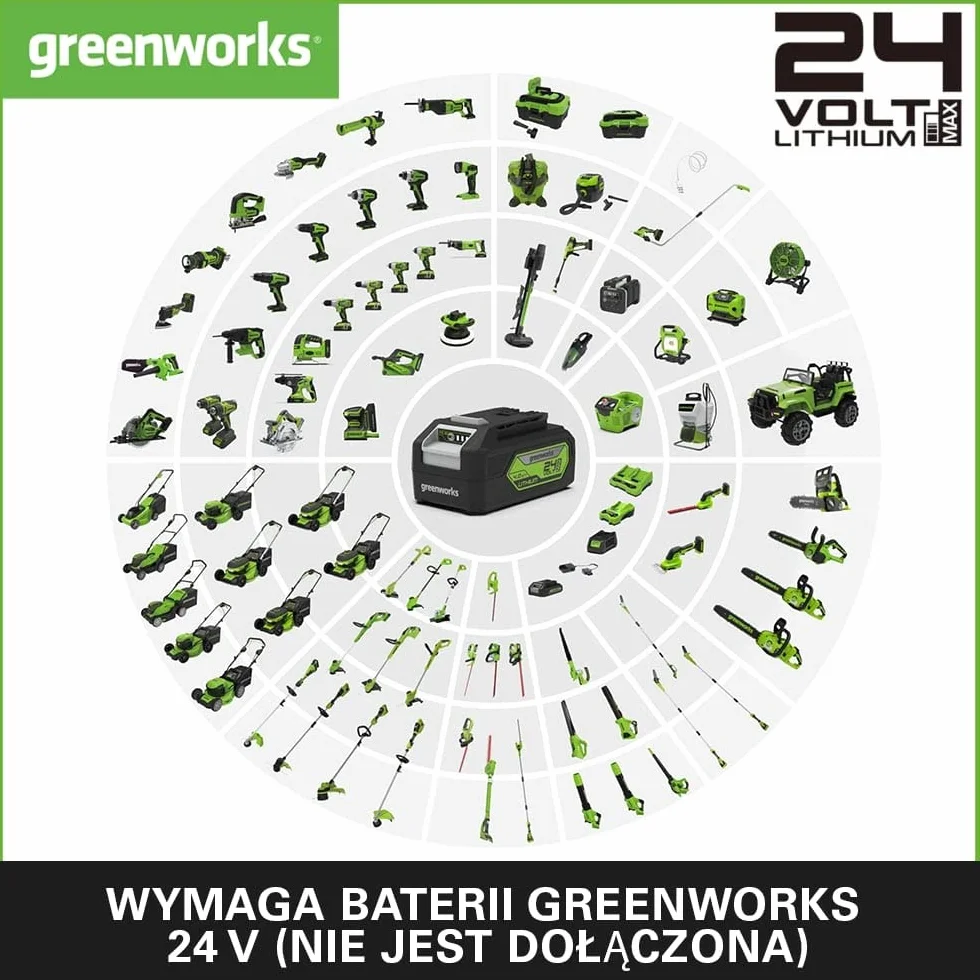 Greenworks 24V Narzędzie wielofunkcyjne G24MT (Li-Ion 24V 18000 drgań na minutę 3° łuk oscylacyjny regulacja prędkości beznarzędziowa wymiana osprzętu lampka LED bez akumulatora i ładowarki)