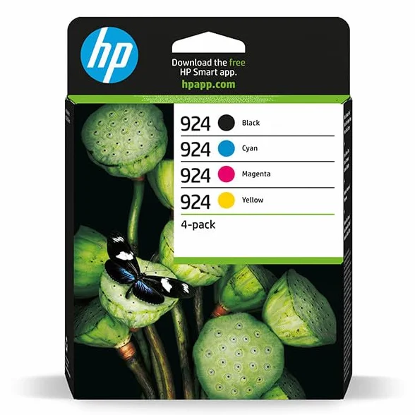 HP 924 - Confezione da 4: nero, giallo, ciano, magenta