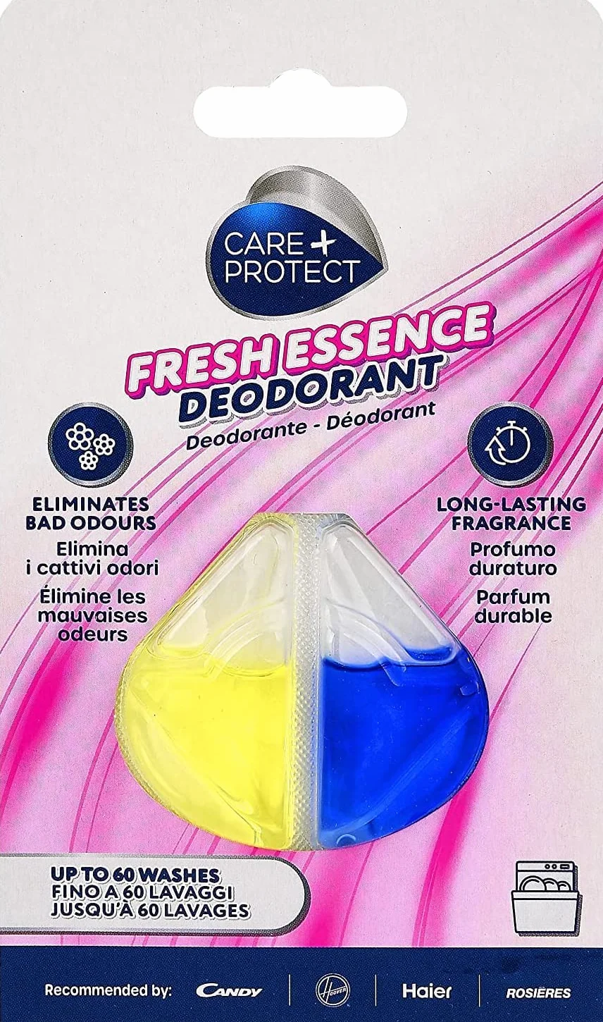 CARE + PROTECT Fresh Essence uniwersalny dezodorant do zmywarki, eliminuje nieprzyjemne zapachy, długotrwały zapach, 1 powłoka, do 60 prań