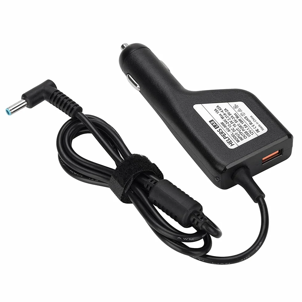 HELPER 19,5 V 4,62 A Ładowarka samochodowa do HP Laptop Envy4 Envy6 EliteBook TouchSmart Folio Pavilion Stream Spectre Zbook chromebook 90 W 65 W 45 W Niebieskie złącze