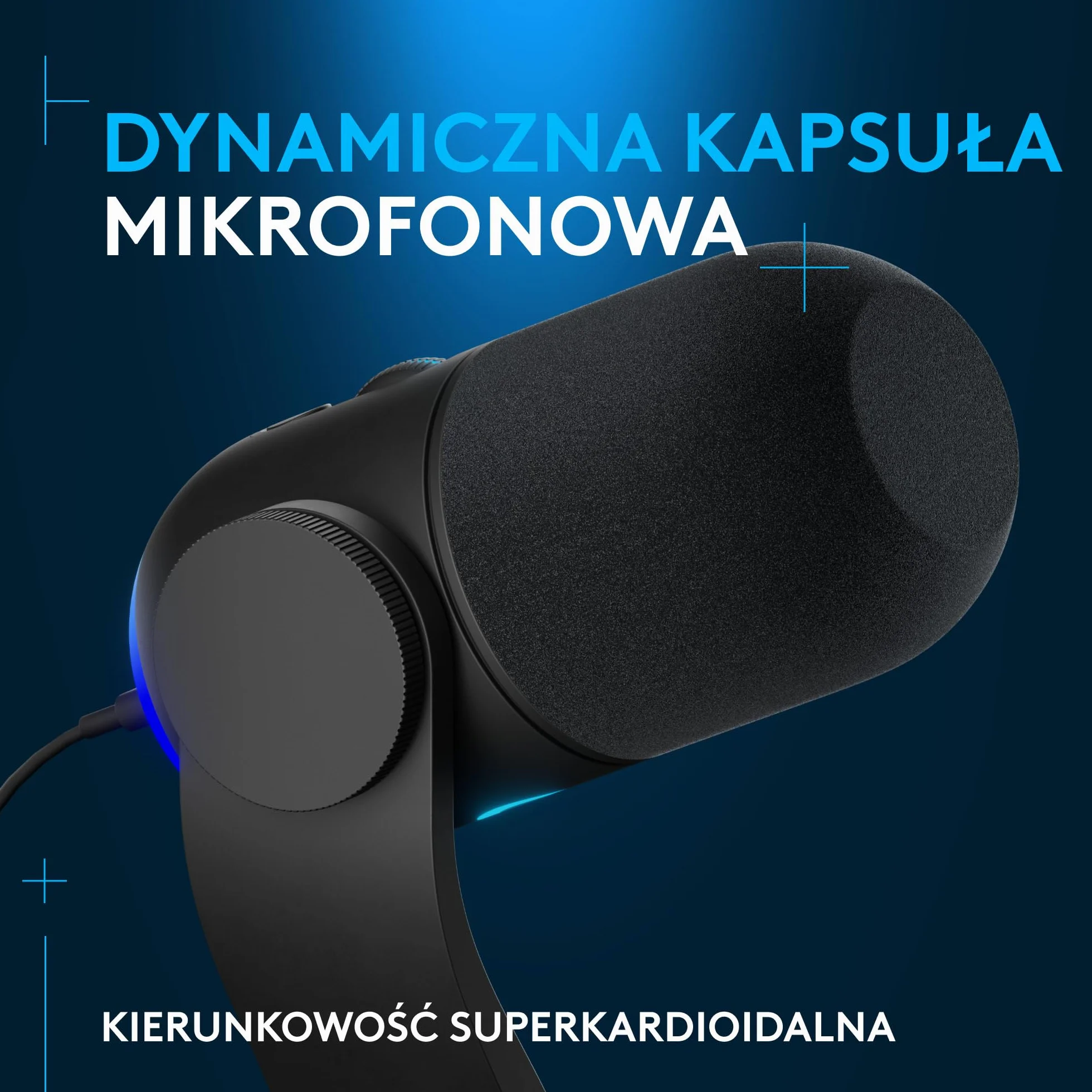 Logitech G Yeti GX Dynamiczny mikrofon do gier RGB z LIGHTSYNC, mikrofon USB do przesyłania strumieniowego, superkardioidalny, USB Plug and Play do komputera PC/Mac – czarny