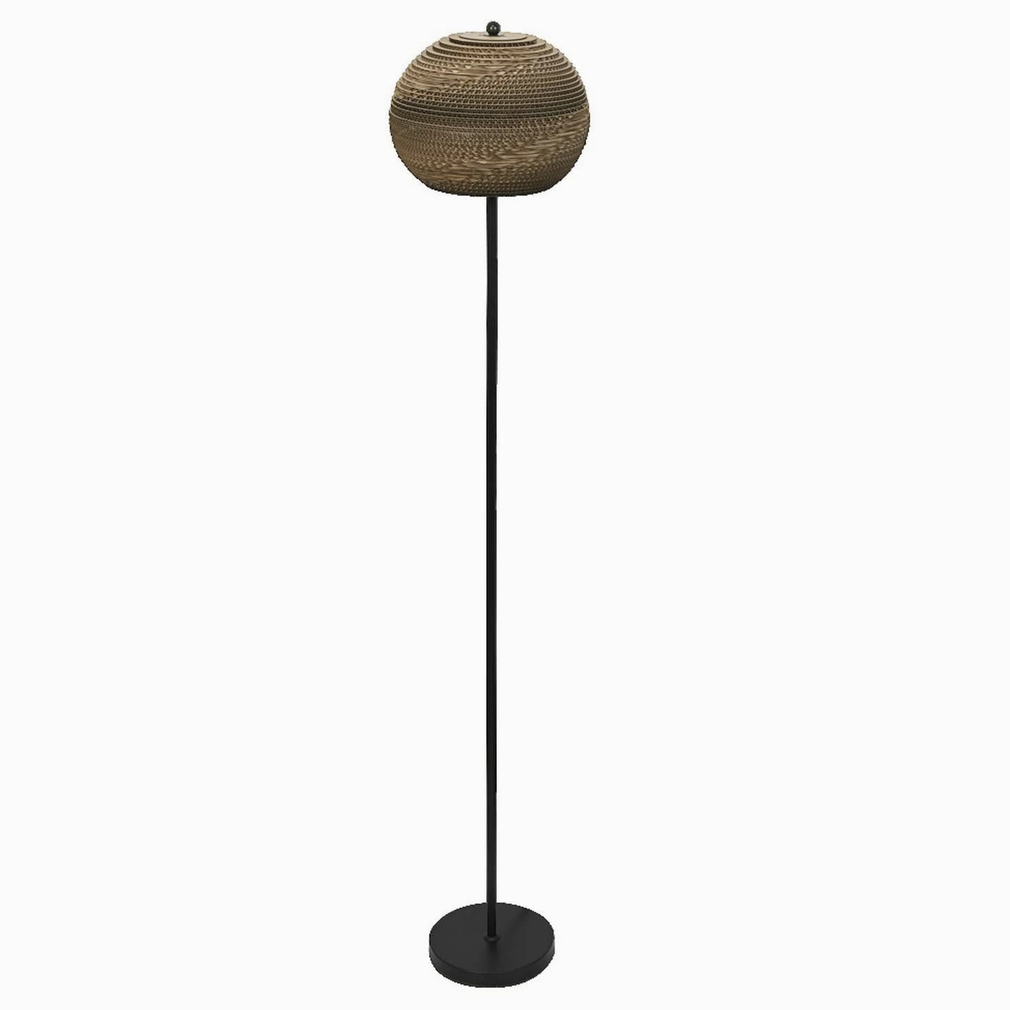 OSRAM Lampa stojąca Decor Cardboard Ball brązowa z tektury falistej, lekka, E27, wysokość 1600 mm, klosz z materiału pochodzącego z recyklingu, zrównoważony dzięki wymiennemu źródłu światła, łatwy