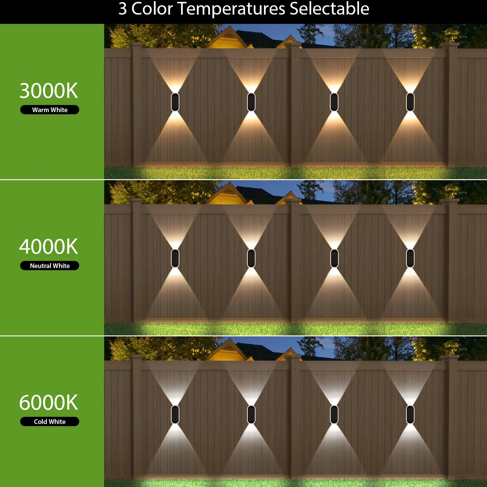 A.bigwhale Lampy solarne na zewnątrz, Solarna lampa ścienna na zewnątrz, 2 sztuki Lampa solarna na zewnątrz Oświetlenie LED Wodoszczelne lampy ogrodowe na ogrodzenie ścianę taras ogród balkon