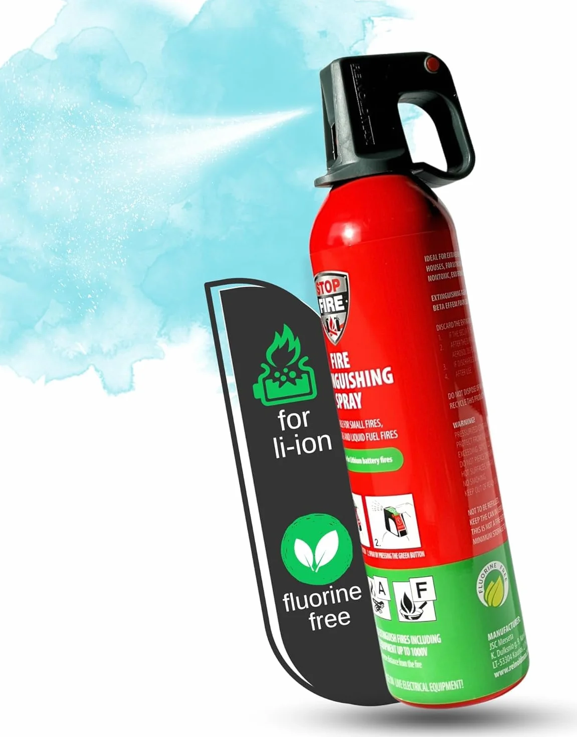 750g Gaśnica do pożarów elektrycznych | Spray gaśniczy A F + Baterie litowe i akumulatory samochodowe | Gaśnica do pożarów tłuszczu, gaśnica domowa, do samochodu, biura