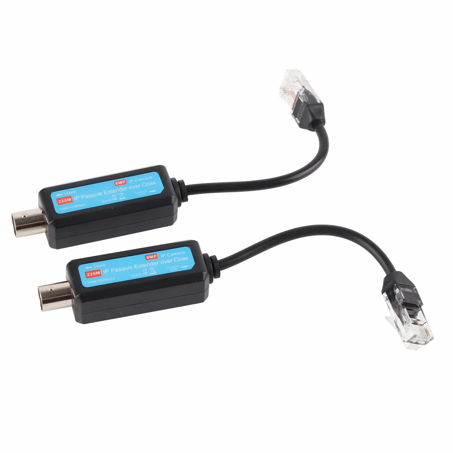 Adapter moca do ethernet over coax ethernet over coax 17×9×3 1 para 10 100 Mb/s 1 kanał pasywny ip koncentryczny nadajnik odbiornik przedłużacz do kamery ip nvr koncentryczny