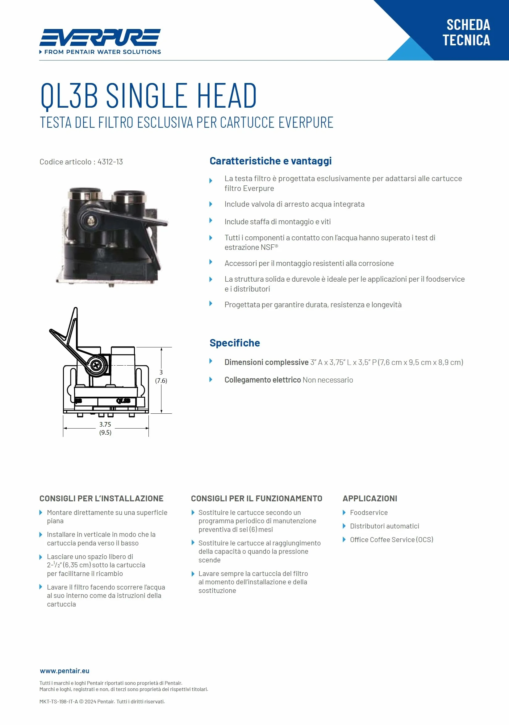 Everpure EV9259-24 QL3B pojedyncza głowica