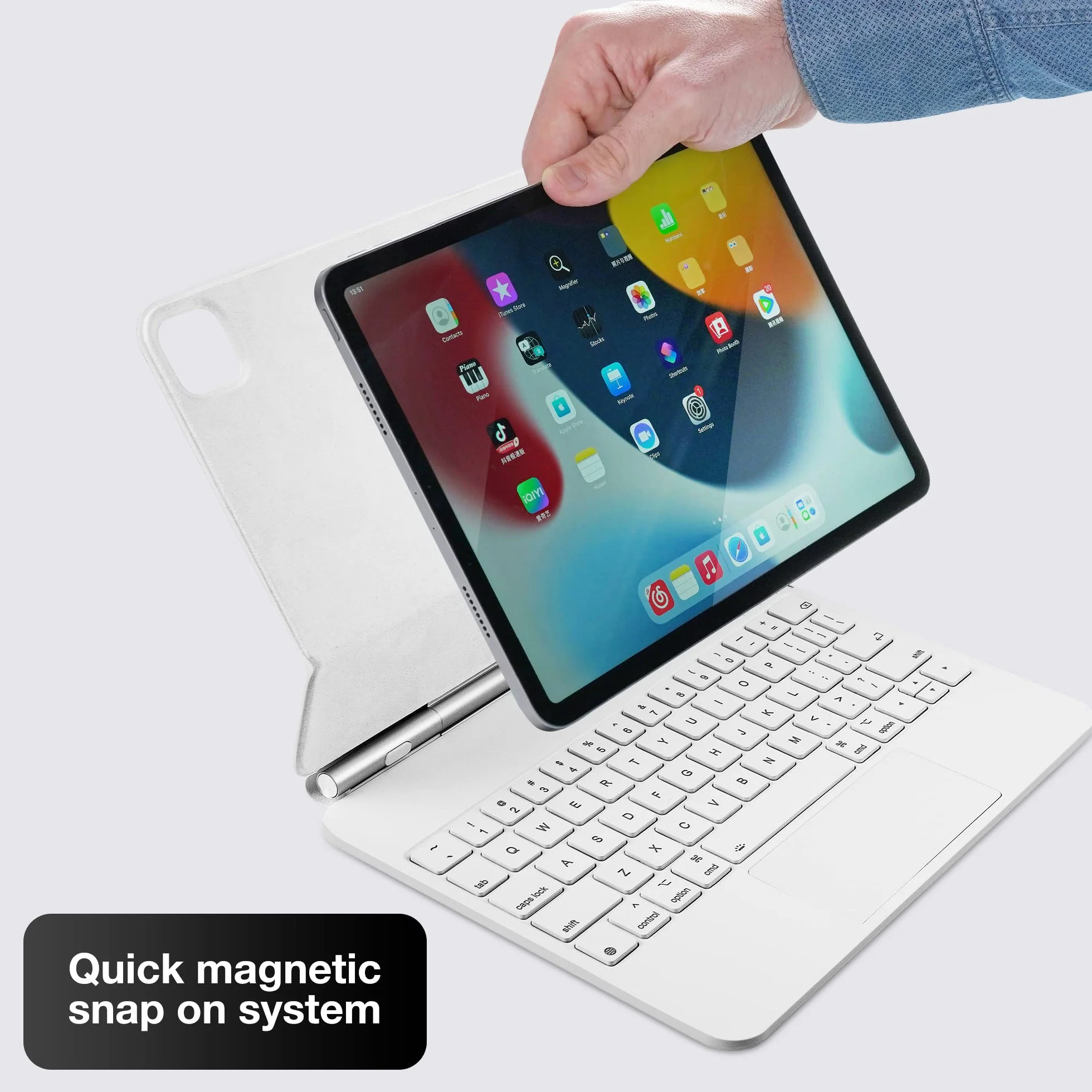 Etui z klawiaturą Magic Keyboard do iPad Air 11 cali M2 2024 M3 2025 zintegrowany gładzik biały