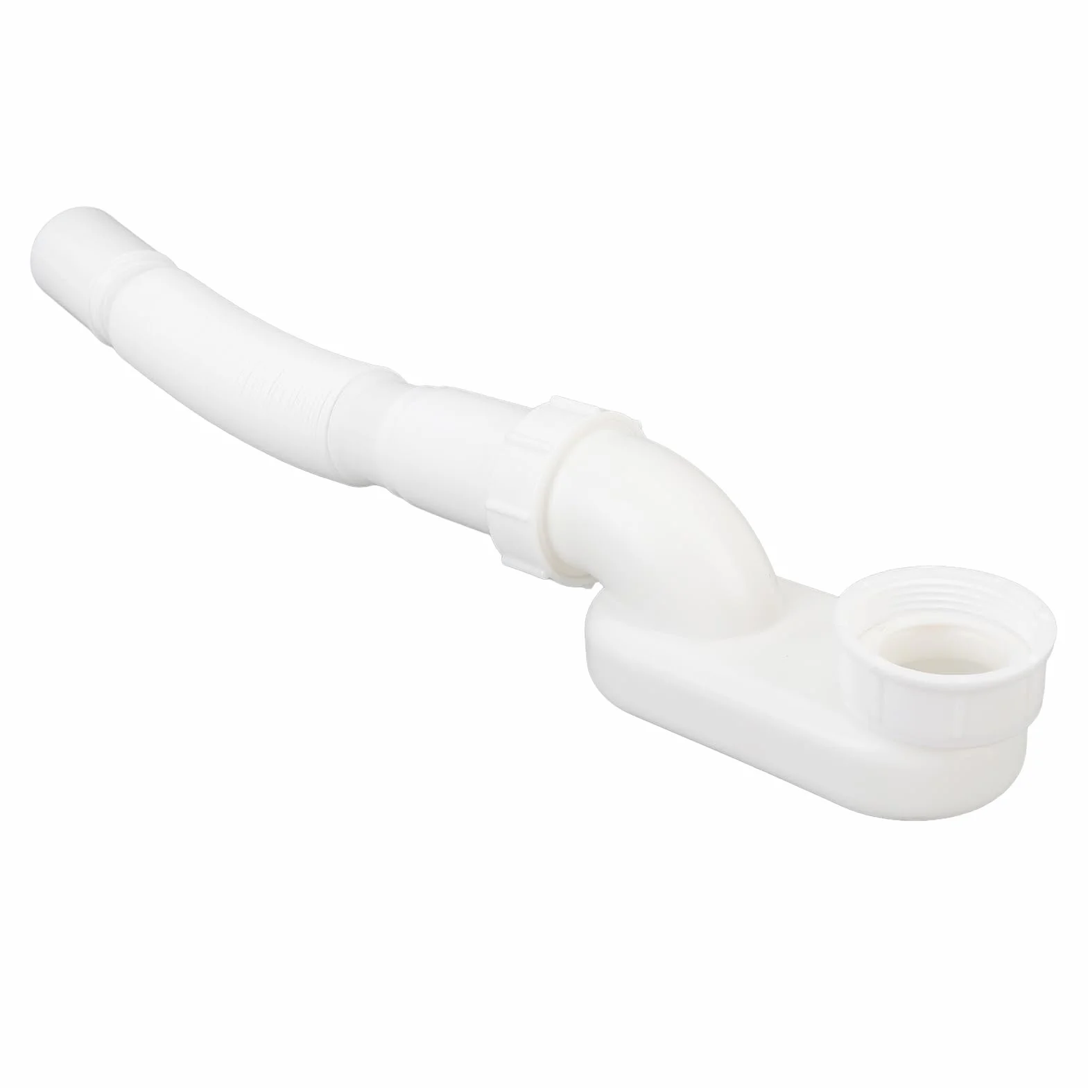 Rura Odpływowa do Wanny i Prysznica, Niskoprofilowy, Elastyczny Płaski Syfon P, Zestaw Odpływowy do Wanny, Armatura do Wanny Syfonowej z PVC 1 1/2 P, Rozszerzalny wąż Odpływowy