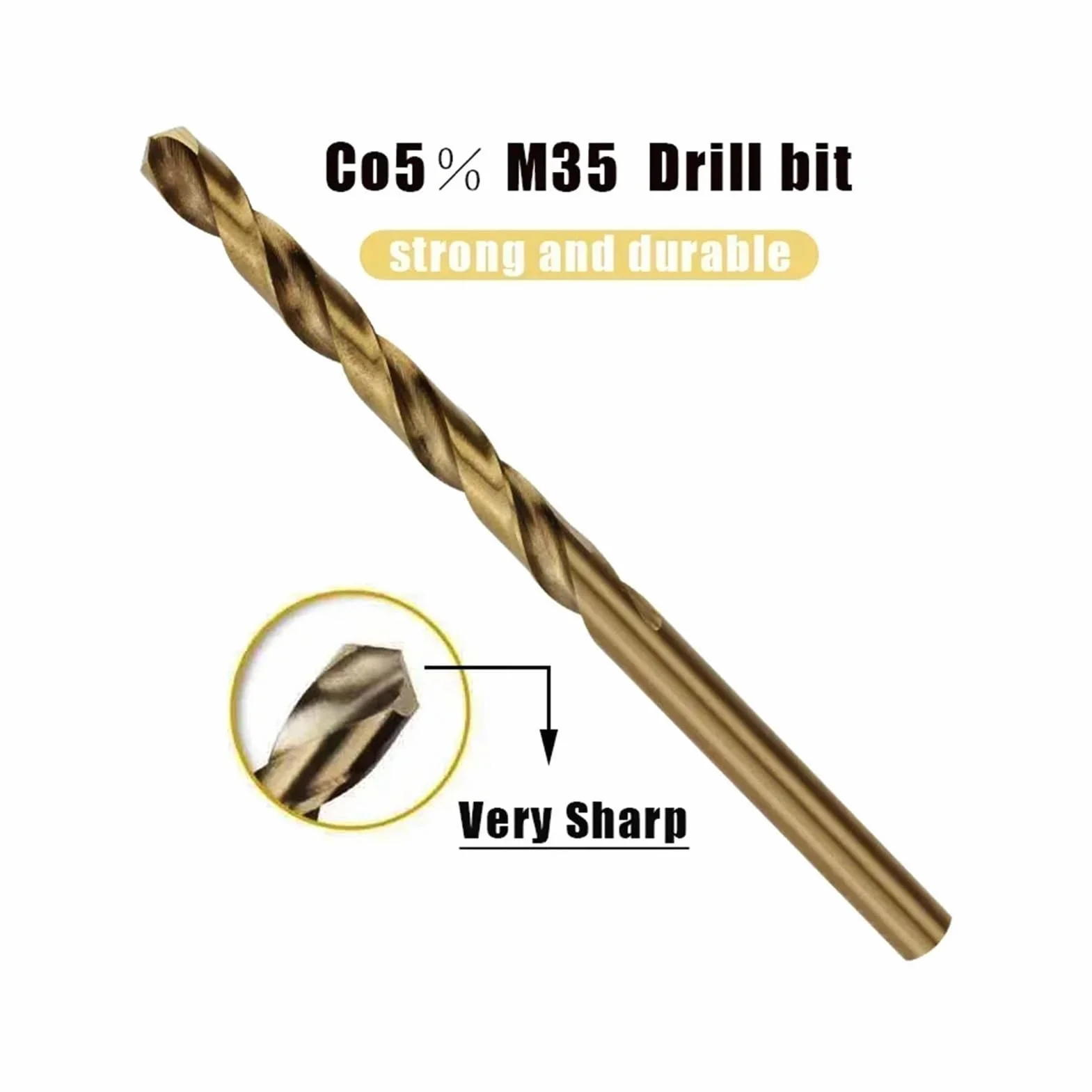 1pc Bit Cobalt High-speed Steel Fried Dough Twists Drill M35 Stainless(13.0mm)