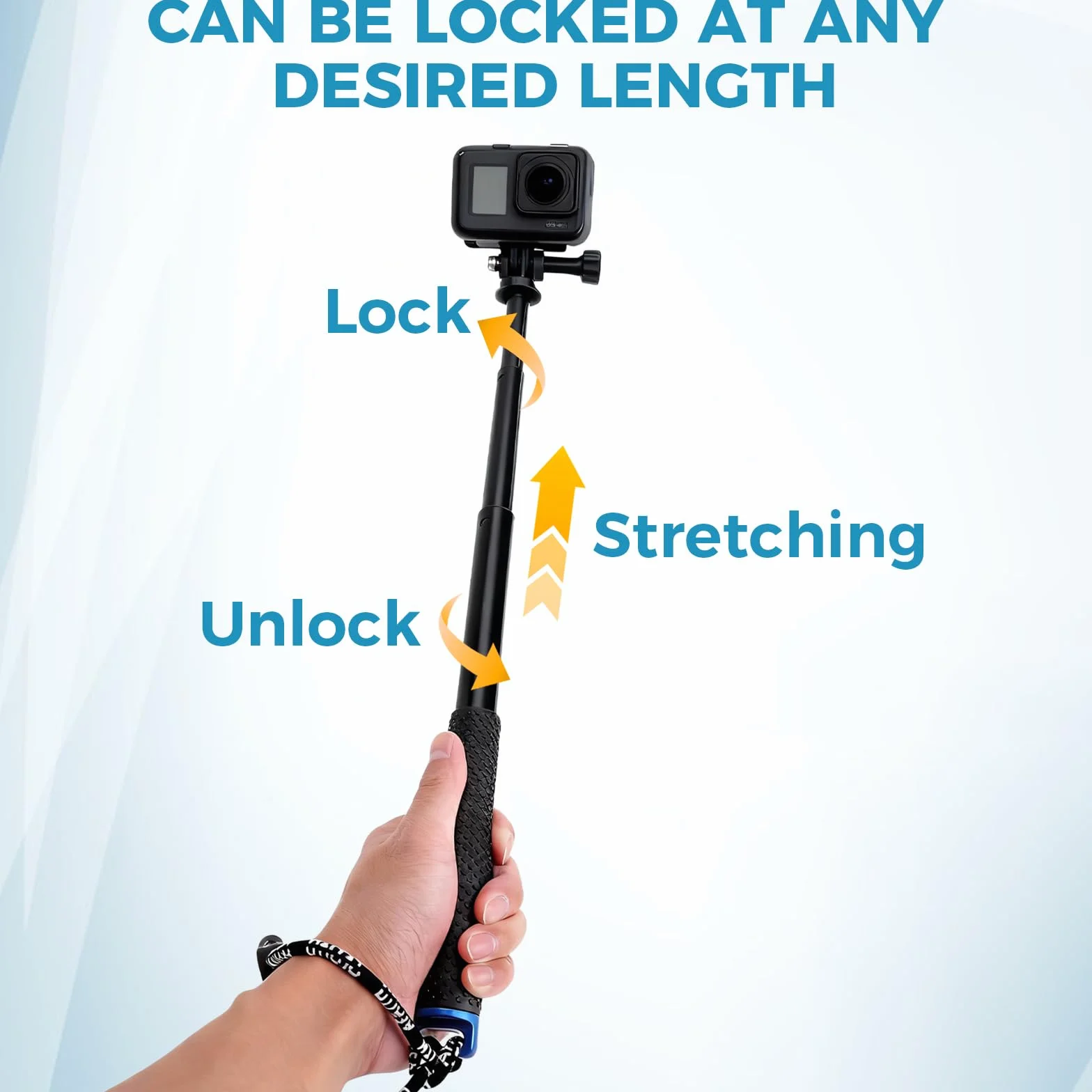 Wodoodporny kijek do selfie EK7000 V50 X 92 cm wysuwany aluminiowy teleskopowy do GoPro DJI Osmo Insta360