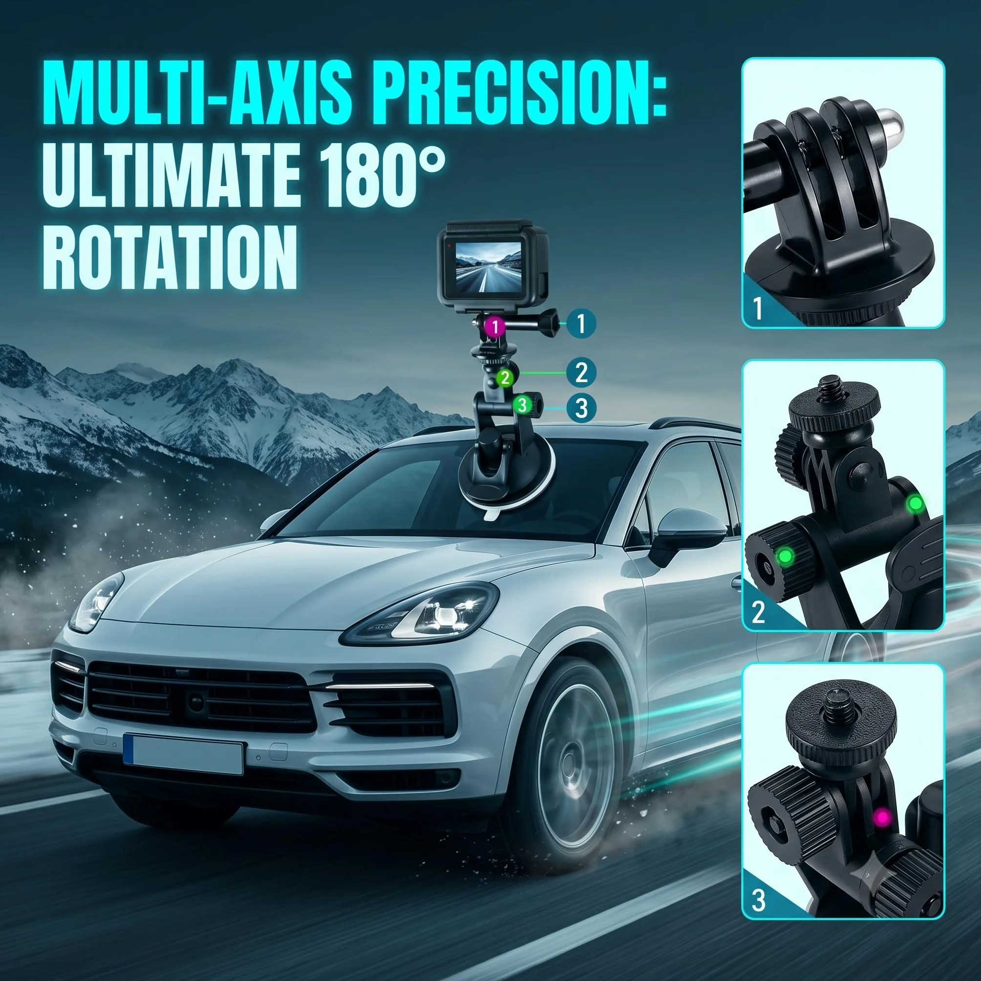Samochodowy uchwyt na szybę GPS z przyssawką do kamery samochodowej wspornik stojak do Gopros SJCAM Xiaomi Yi 4K Micro SLR