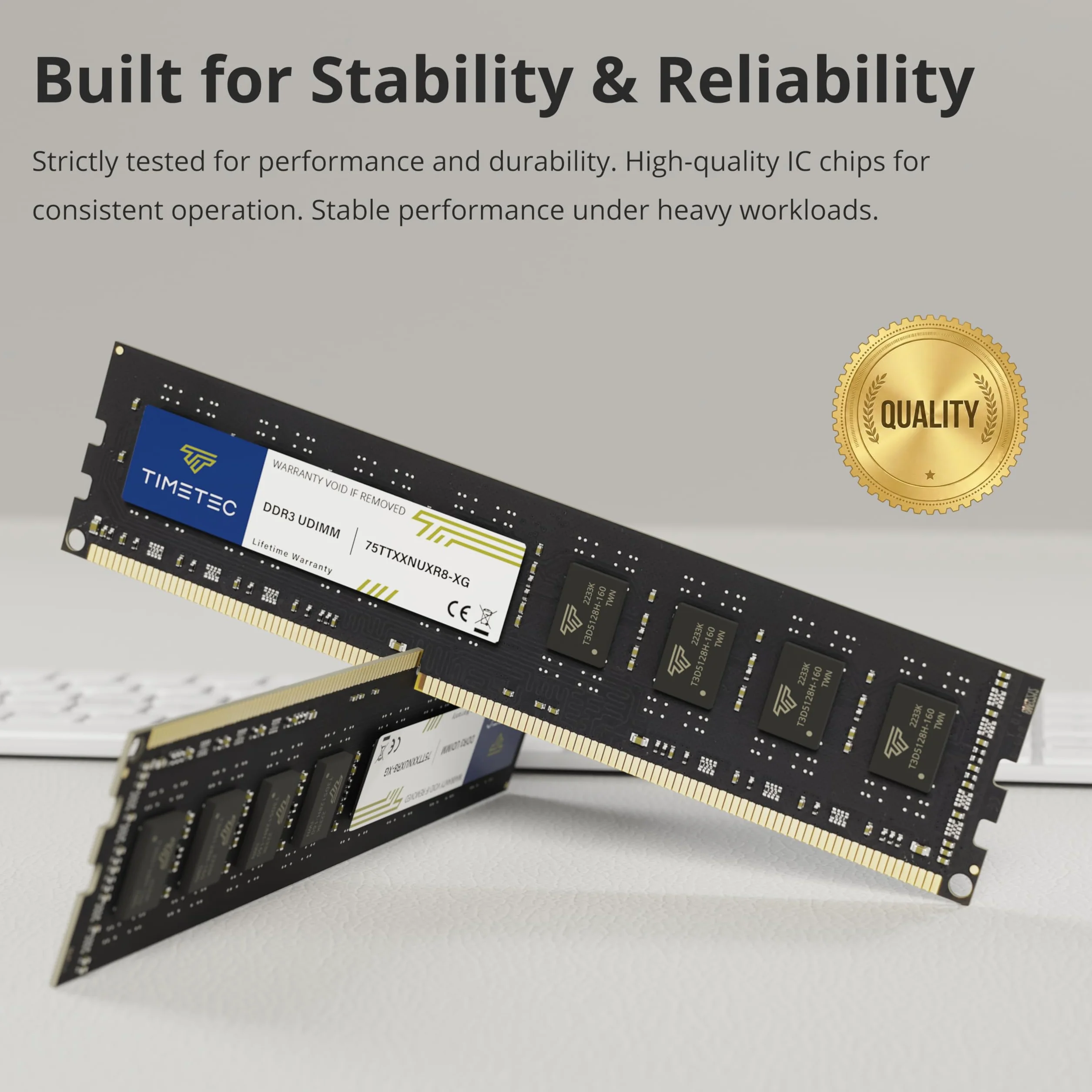 Timetec Hynix IC DDR3 PC3-12800 1600 MHz bez ECC niebuforowany 1,35 V/1,5 V podwójna ranga 240-pinowy UDIMM komputer stacjonarny pamięć RAM moduł (zestaw 32 GB (4 x 8 GB))