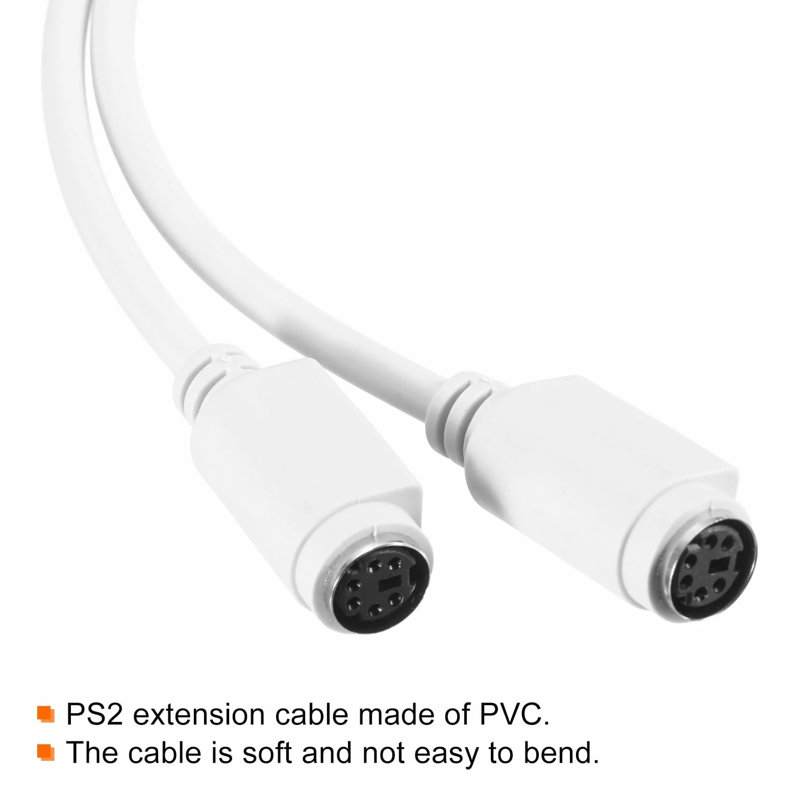 QUARKZMAN Adapter Y PS/2 MDIN6 1,08FT PS/2 wtyczka na podwójny konwerter żeński adapter do przemysłowej klawiatury i myszy komputerowej, czarny