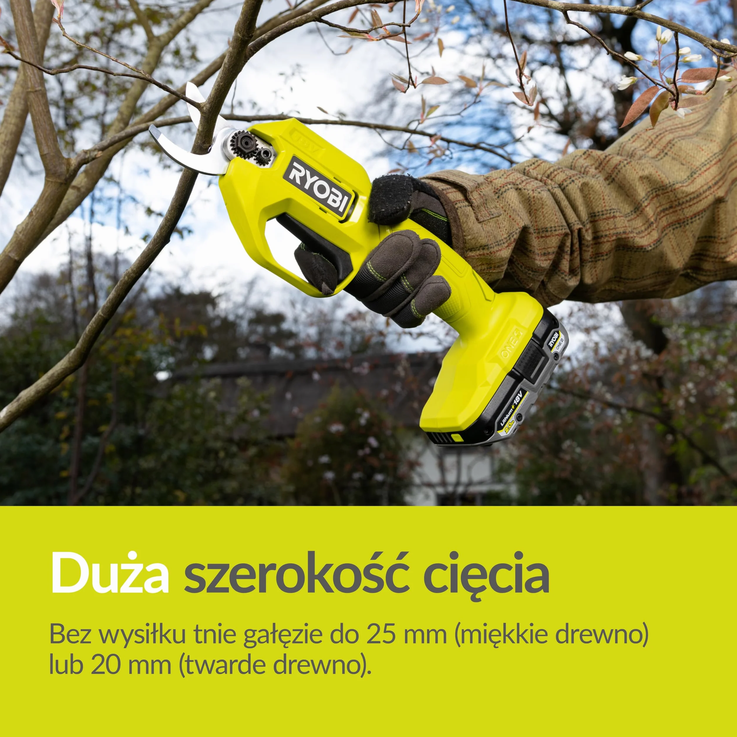 Ryobi RY18SCA-0 Sekatory Akumulatorowe ONE+, 18V, Gołe Narzędzie