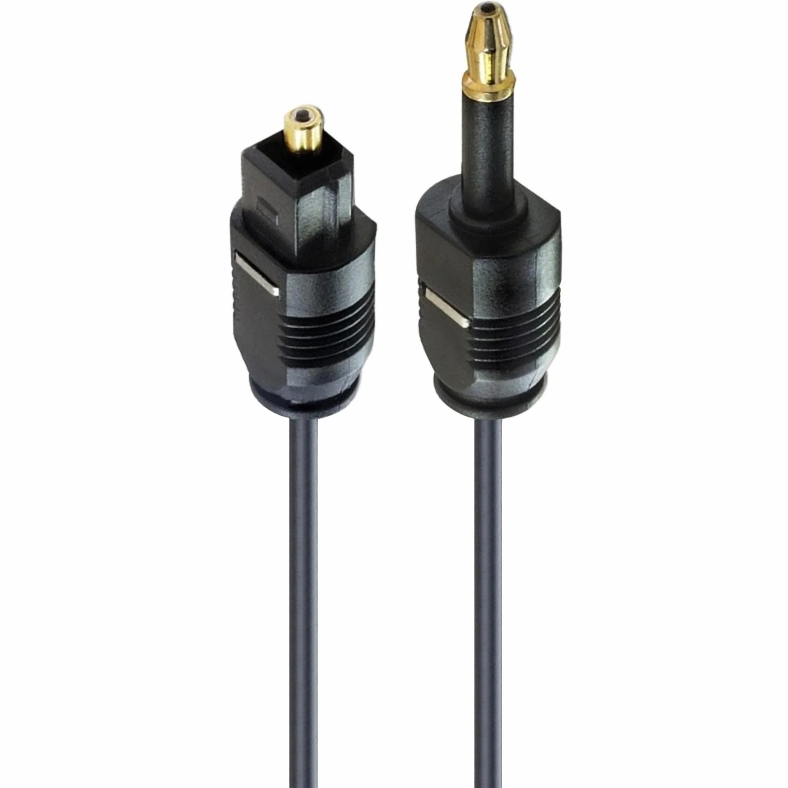 PremiumCord Optyczny Kabel Audio Mini Toslink 3,5mm Na Toslink 2m, Męski Na Męski, Cyfrowy Kabel do Zestawu Stereo Hifi Sounbar Tv, HQ Audio, Pozłacany, Kolor Czarny 2 m