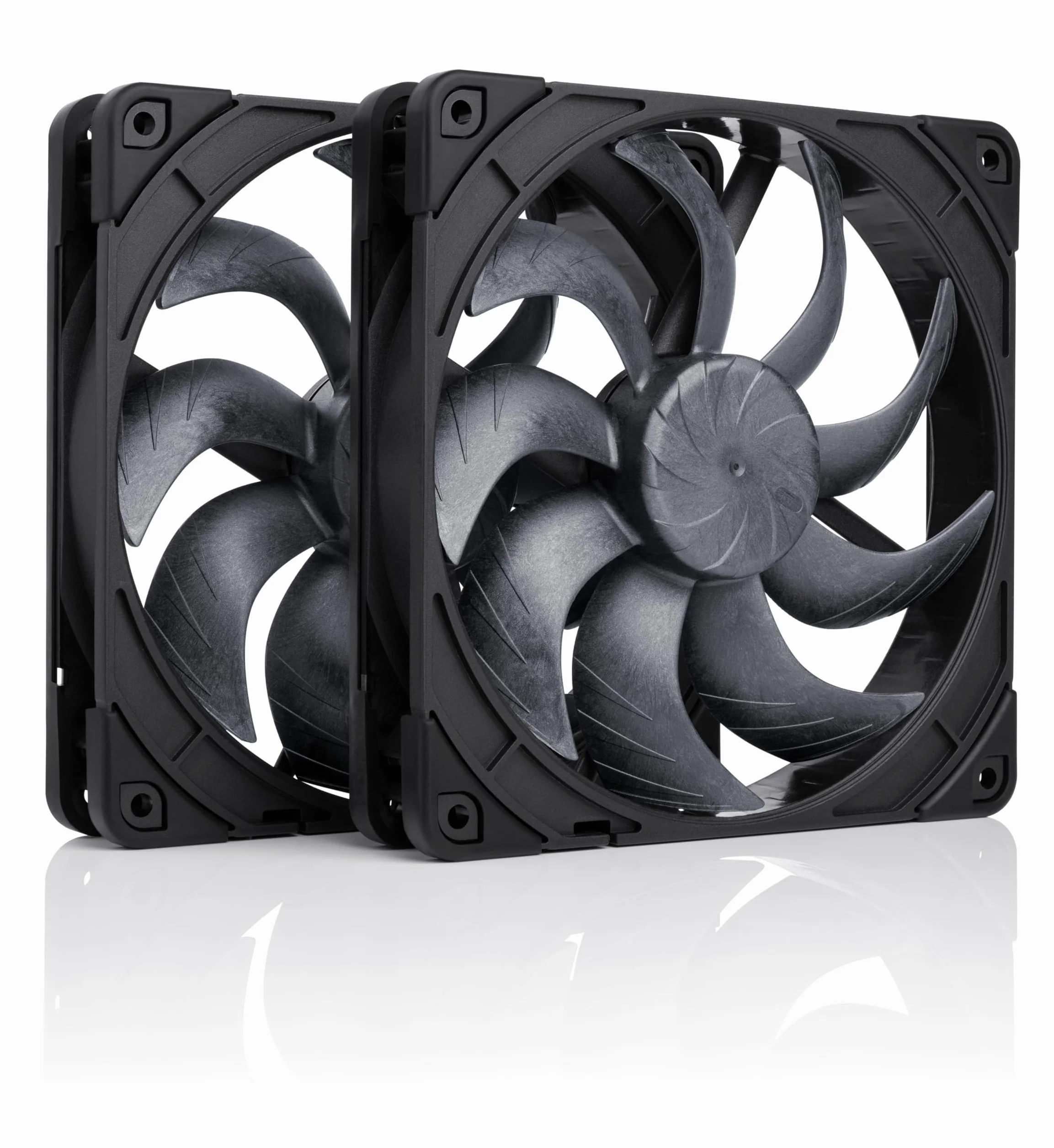 Noctua NF-A14x25 G2 PWM Sx2-PP chromax.black, Dwuwentylatorowy Zestaw do Stosowania w Układzie Sąsiadującym oraz Push-Pull (Czarny)