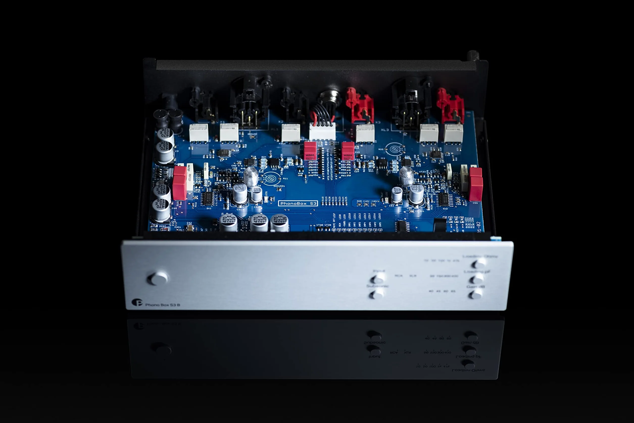 Phono Box S3 B symetryczny przedwzmacniacz audiofilowy srebrny