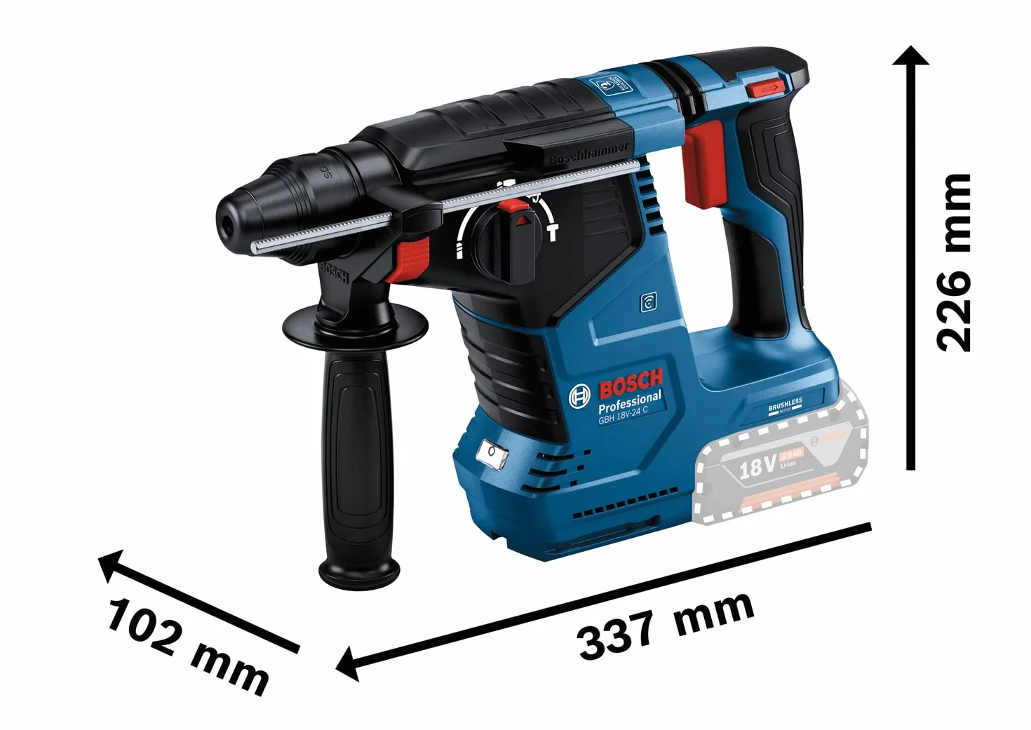 Bosch Professional Gbh Wiertarka, Niebieski/Czarny, 45 x 37 x 26,5 cm