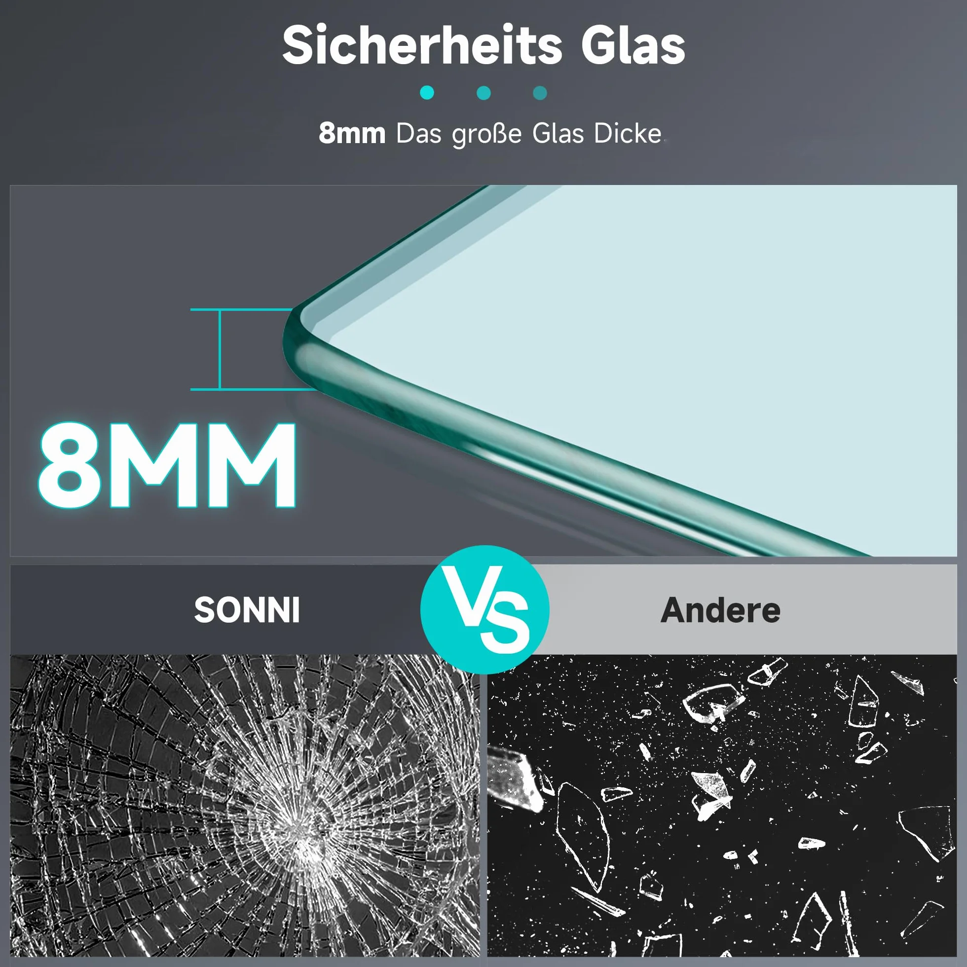 SONNI 900x2000mm Kabina prysznicowa typu walk-in, całkowicie satynowa, przegroda prysznicowa 8mm, szkło bezpieczne, powłoka nano