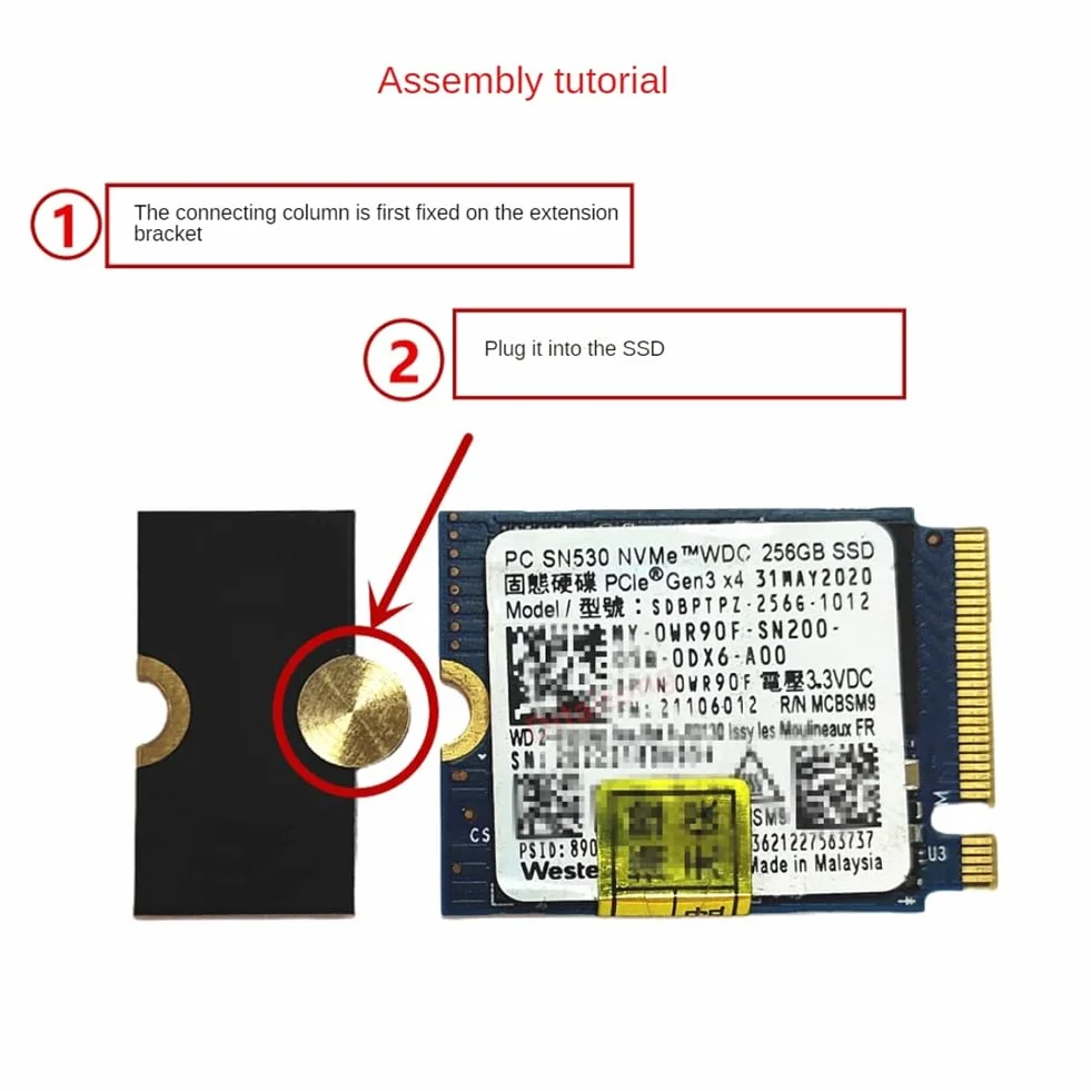 Adapter SSD M.2 2230 na 2242 karta konwertera uchwyt przedłużający