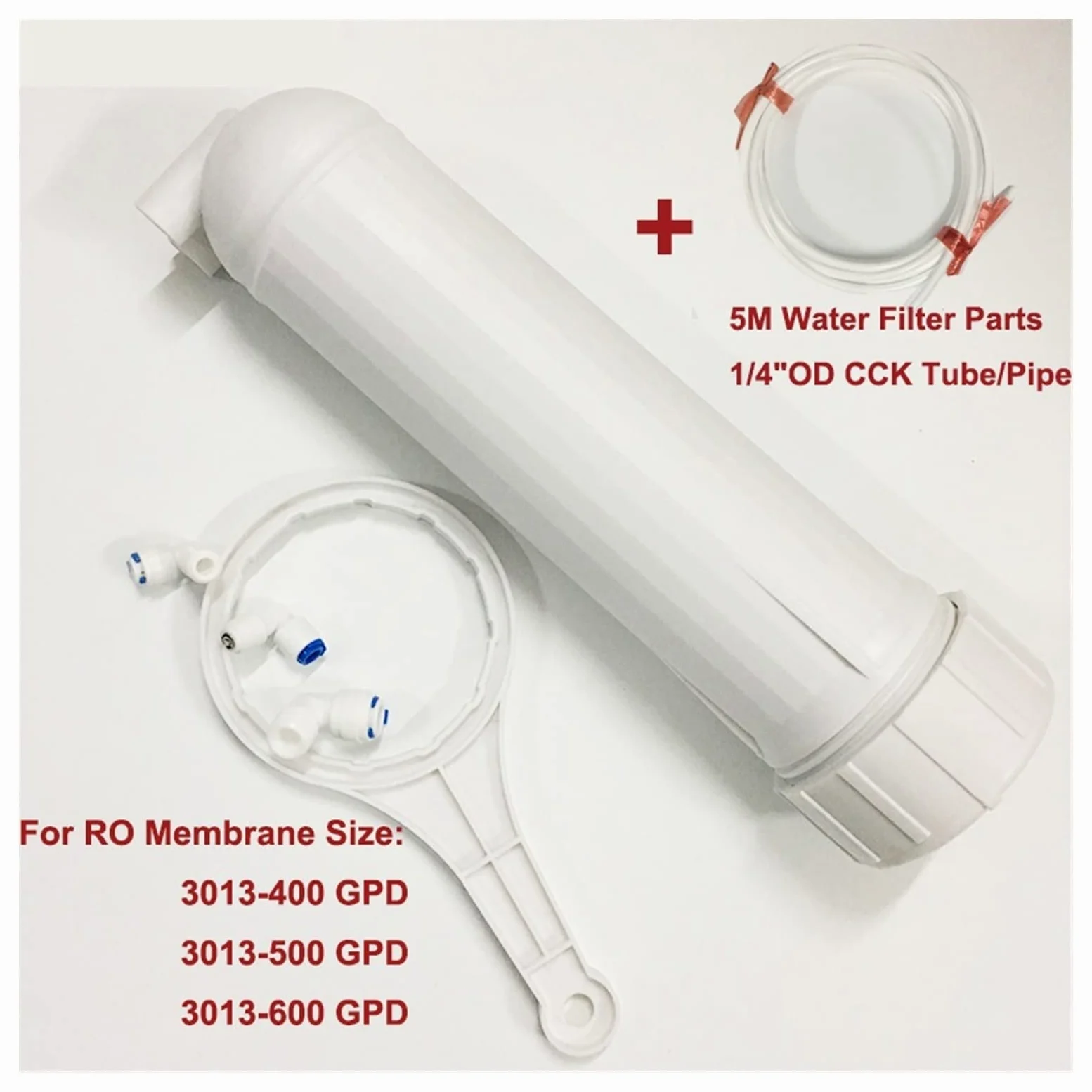 System filtrowania wody, Obudowa do membrany RO 3013-400 GPD/3013-600 GPD z 5M rurą/rurą i wszystkimi złączkami obudowa odwróconej osmozy