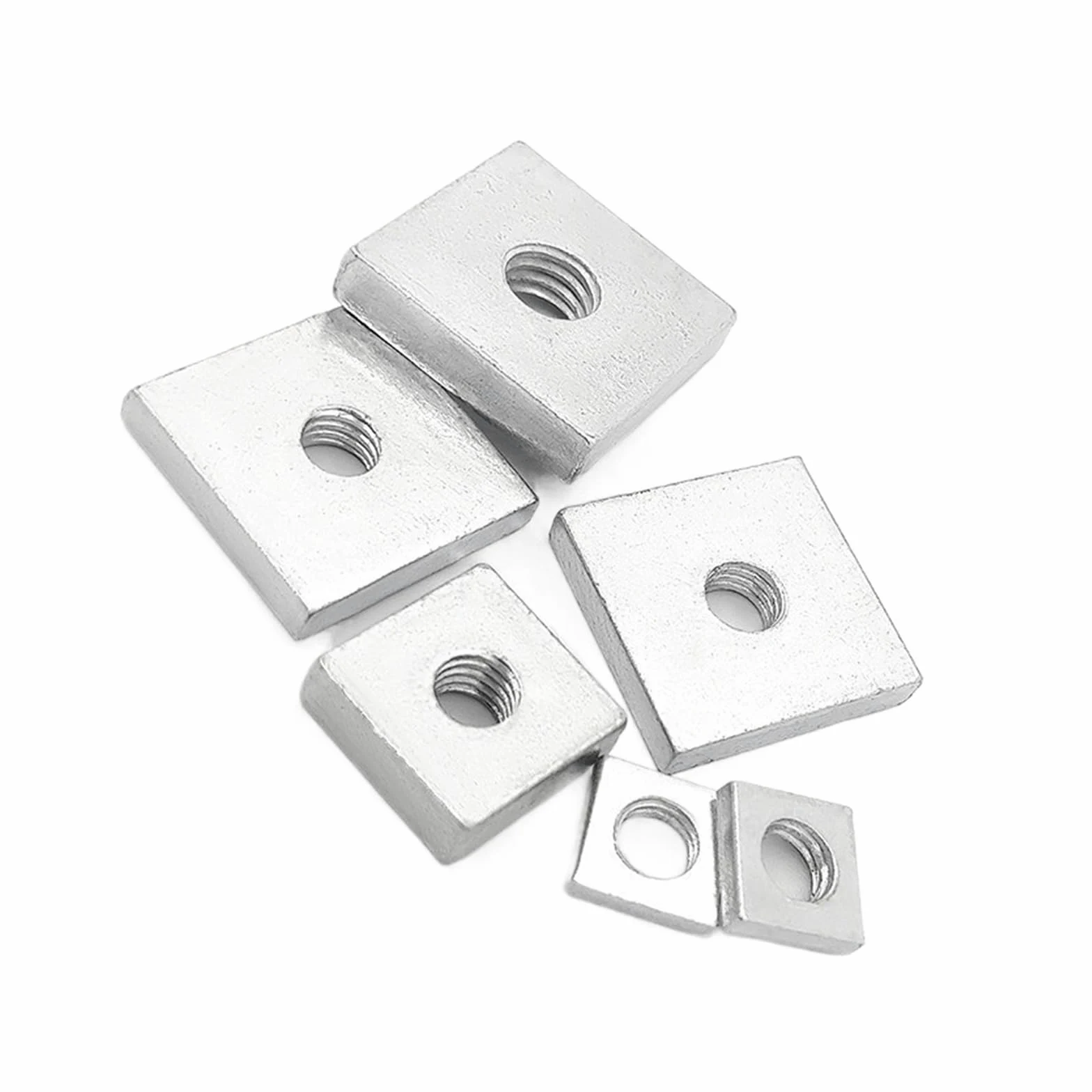 Nakrętki kwadratowe Cienkie nakrętki prostokątne ze stali ocynkowanej(50 PCS-M8-20x12x4mm)