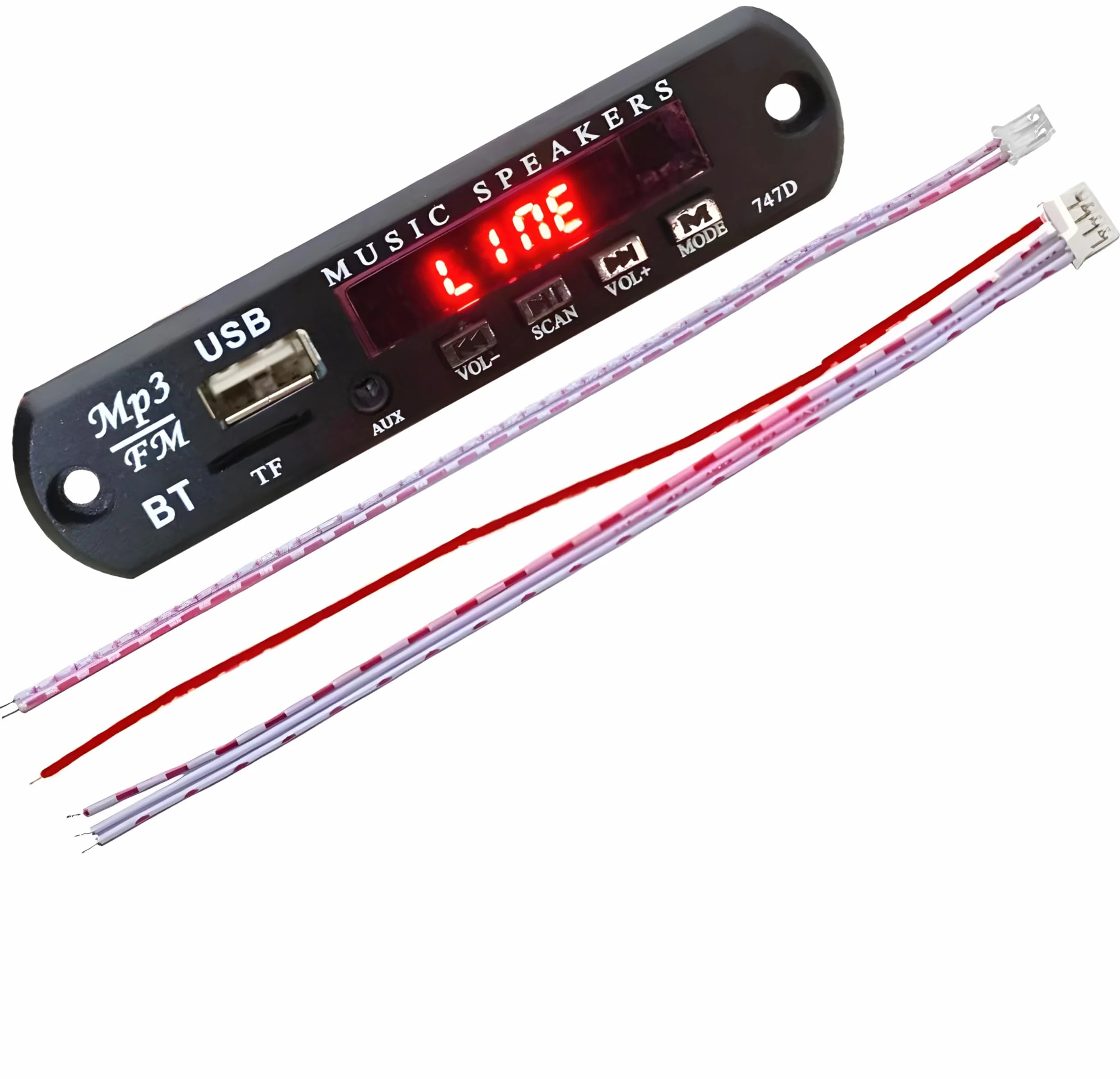 Retoo Moduł Bluetooth USB FM Radio dekoder karty audio z pilotem, wyświetlaczem LCD, 7 V - 12 V, 3,5 mm AUX, obsługuje SD, FM, FLAC, WAV, WMA i MP3, Bluetooth Auto Audio