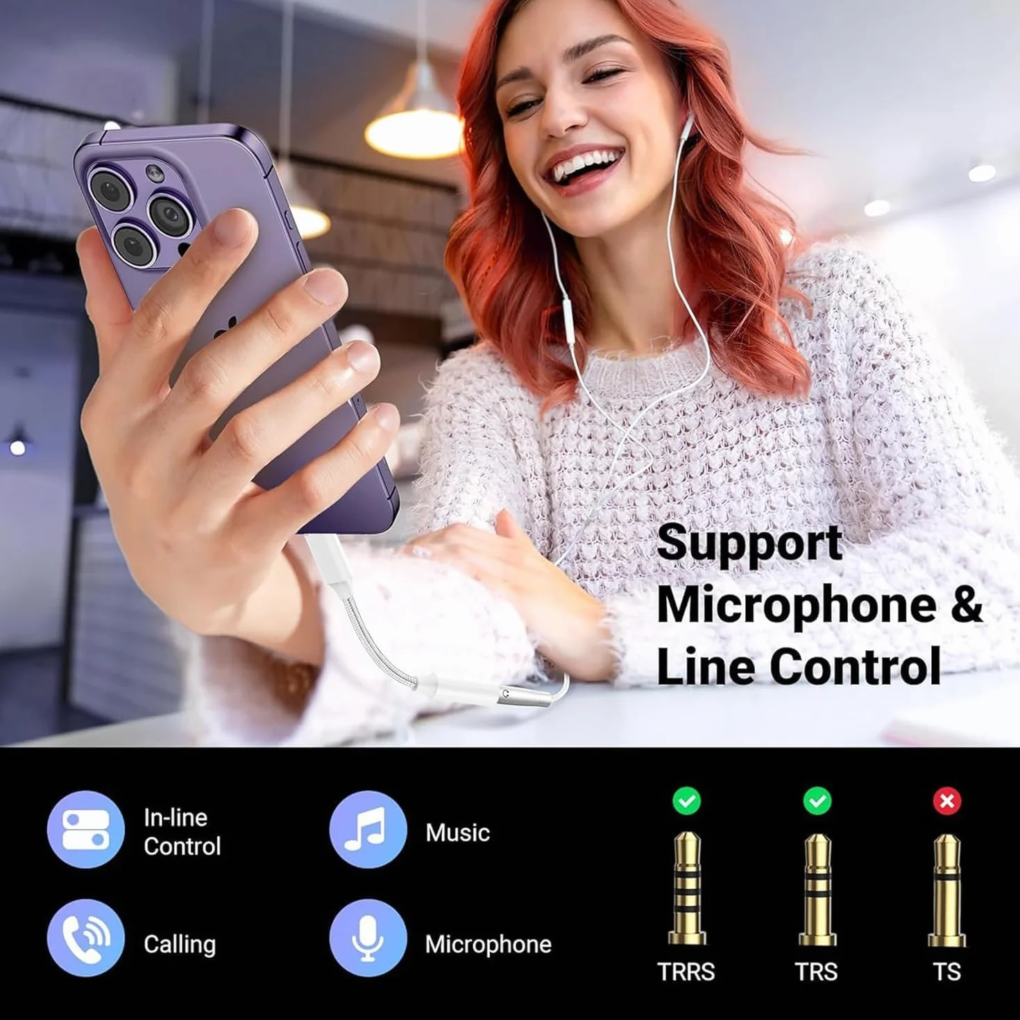 Oliveria i-Phone słuchawkowy adapter, 2 sztuki, Lightning Jack