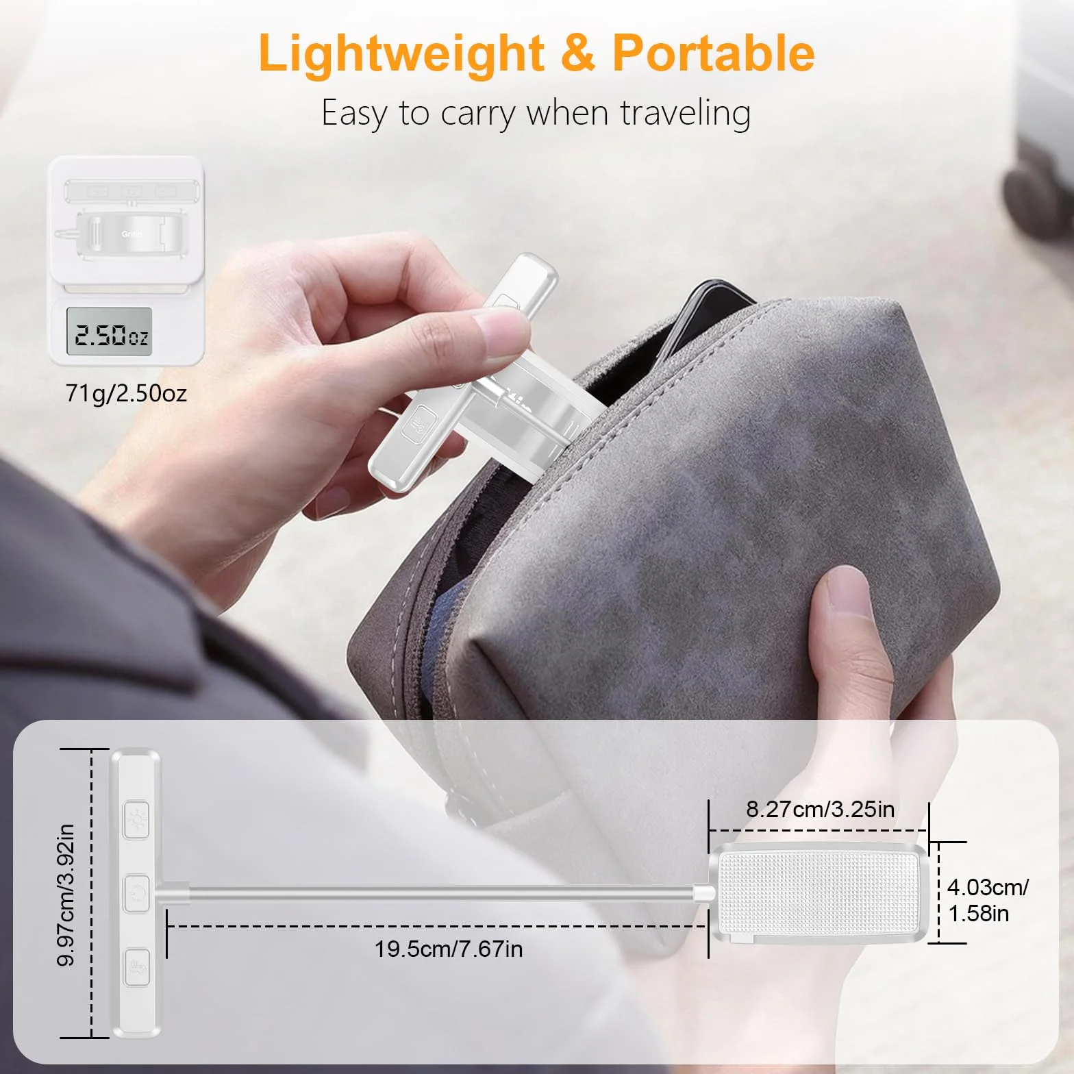 Gritin Lampka do Czytania 19 LED, Ładowana Przez USB, 3 Tryby Temperatury Barwowej, Długa żywotność baterii, Płynna Regulacja Jasności, Elastyczna Lampka Zaciskowa 360° do Czytania w Łóżku -Biały
