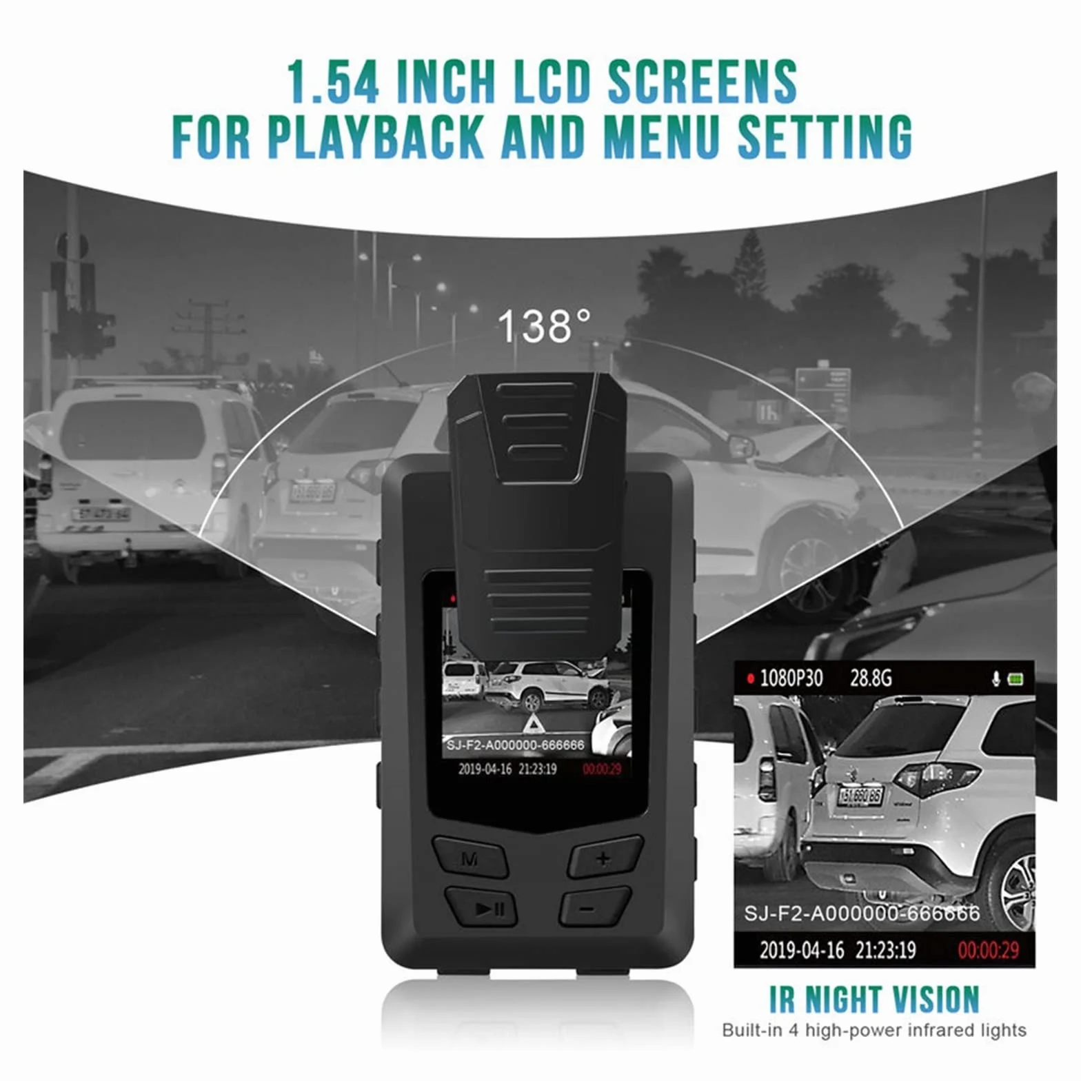 A23 Police Body Camera HD 1080P DVR IR Night Vision Mini Kamera 14H Bateria 64GB