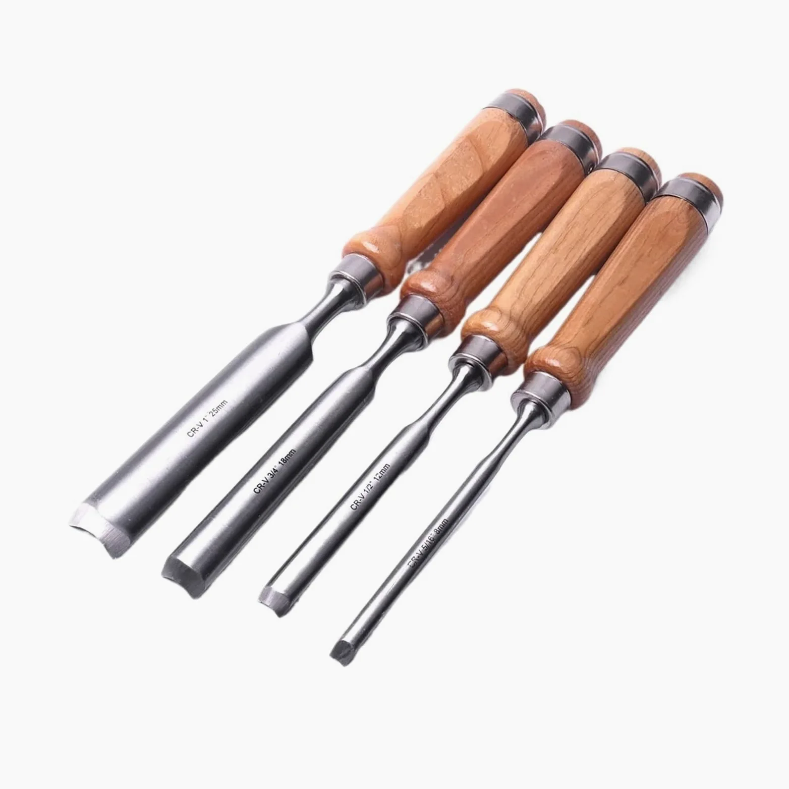 1/4 Szt. Półokrągły Zestaw Dłut Do Obróbki Drewna Stal Chromowo-wanadowa Stolarz Rzeźba W Drewnie Gouge Dłuta Narzędzie(All Size(4pcs))