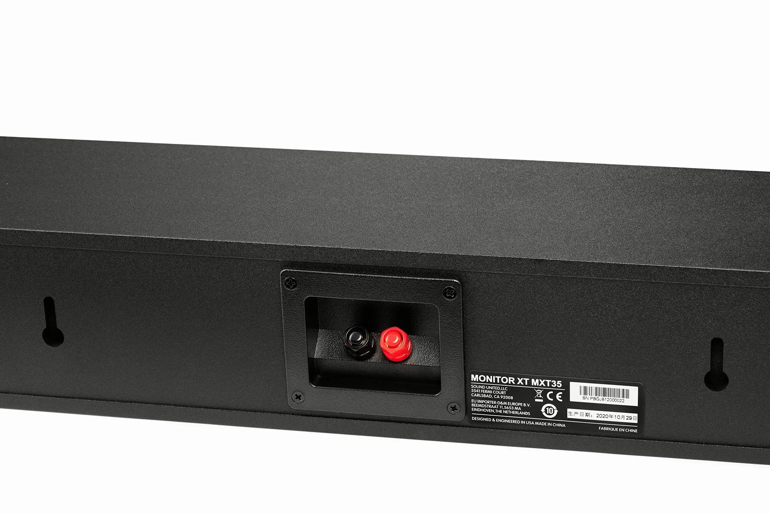 Polk Audio Monitor XT35BK smukły głośnik centralny, certyfikat Hi-Res, kompatybilny z Dolby Atmos i DTS:X (sztuka), Czarny