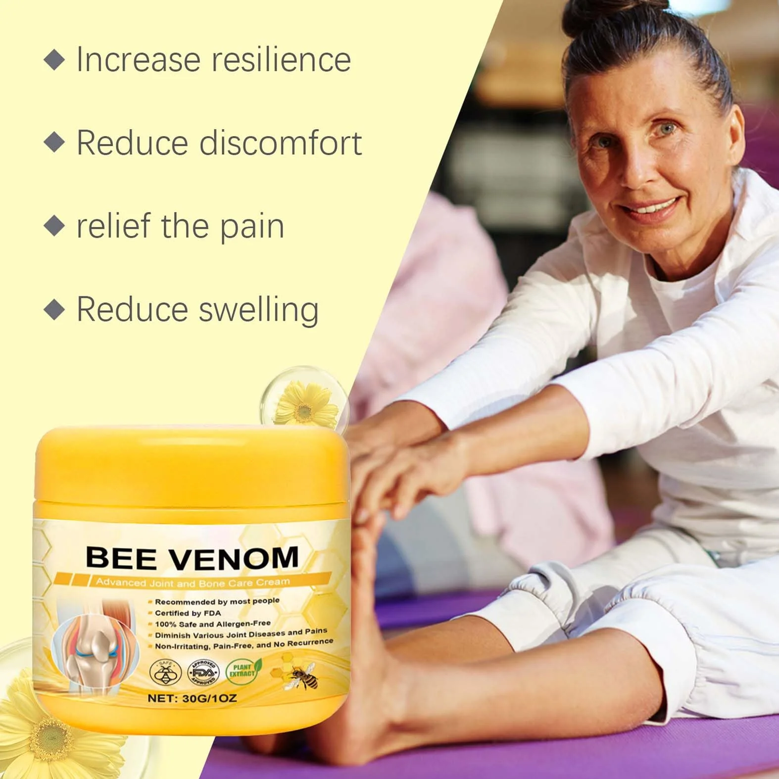 EONFAVE 2 sztuki Aeehfeng Bee Venom Advanced Joint Cream