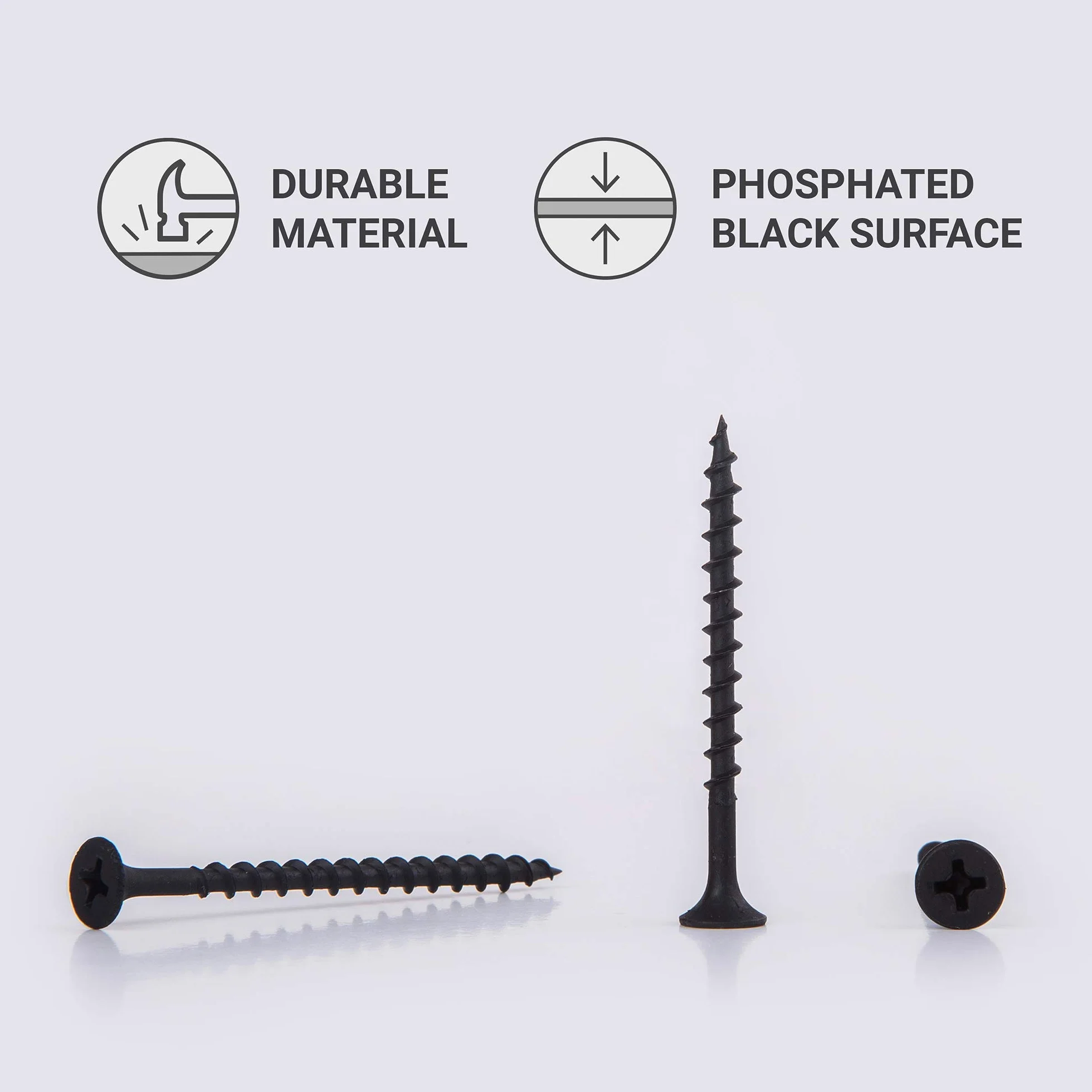 (opakowanie 300 szt.) Wkręty do płyt gipsowo-kartonowych z czarnego fosforanu, 3,5 x 45 mm, śruby do drewna, głowica krzyżakowa, łączniki do płyt wiórowych (300, 3,5 x 45 mm)