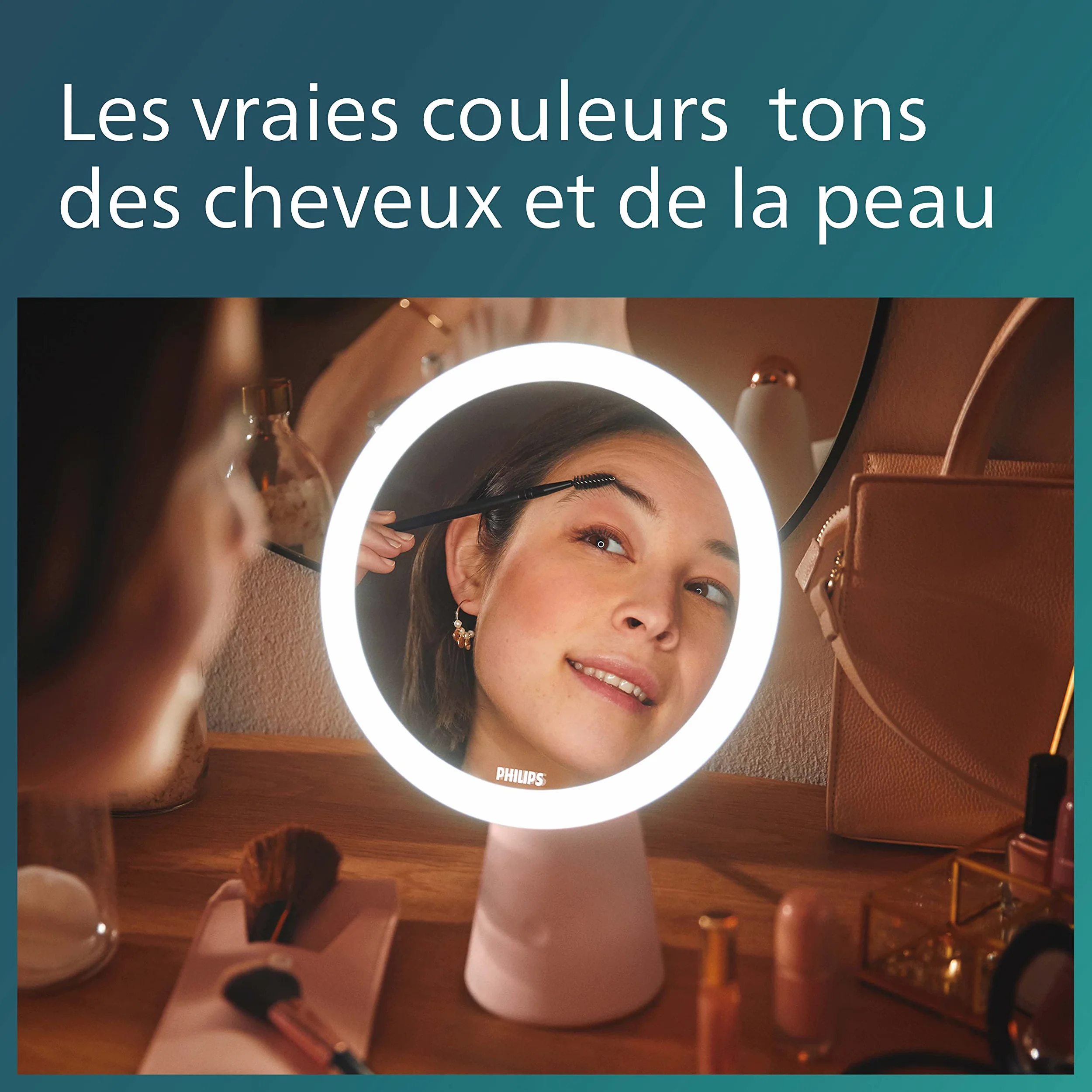 Philips LED Lampka biurkowa Performance Mirror DSK205, 4,5 W 80 lm, 3000-5000 K, różowa, możliwość przyciemniania, USB