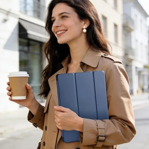Etui ochronne do Samsung Galaxy Tab A11+ A9+ 11 cali (2025/2023), twarde, Auto Sleep/Wake, niebiesko-szare