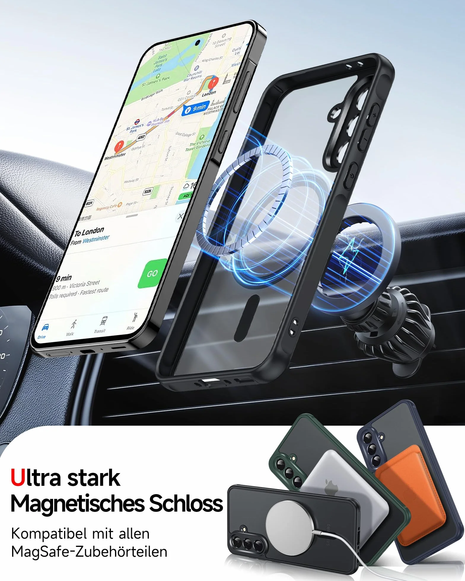 LeYi Magnetyczne etui do Samsung Galaxy A56 5G z 2 szt. szkło hartowane, etui do A 56 półprzezroczyste matowe odciski palców odporne na zarysowania zderzak TPU odporny na wstrząsy futerał ochronny