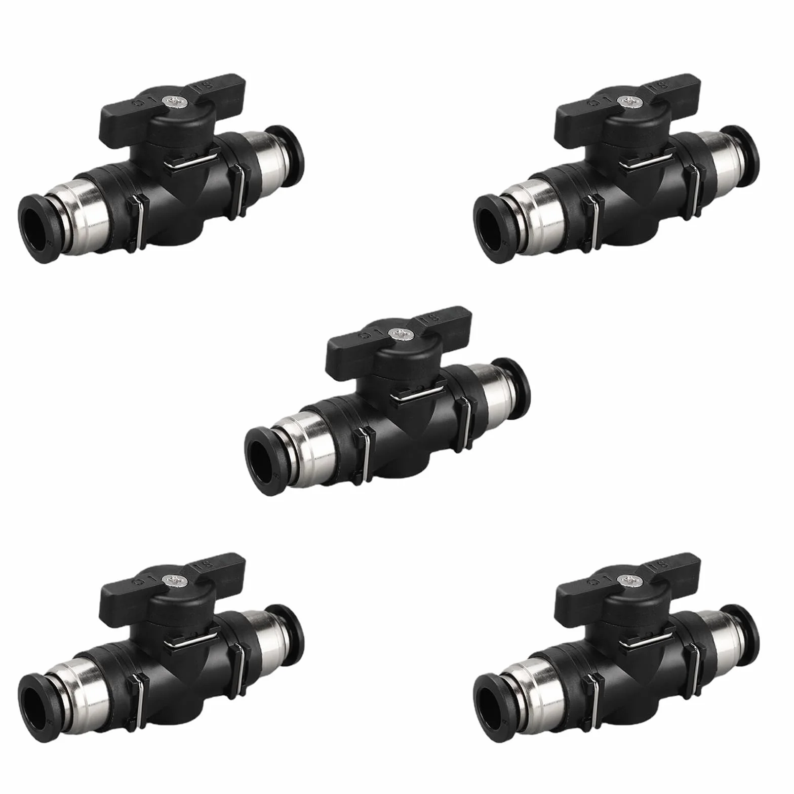 5 sztuk złączy pneumatycznych – 8 mm zawór pneumatyczny z szybkozłączką – zawory regulacyjne przepływu powietrza do połączeń śrubowych do węży powietrznych