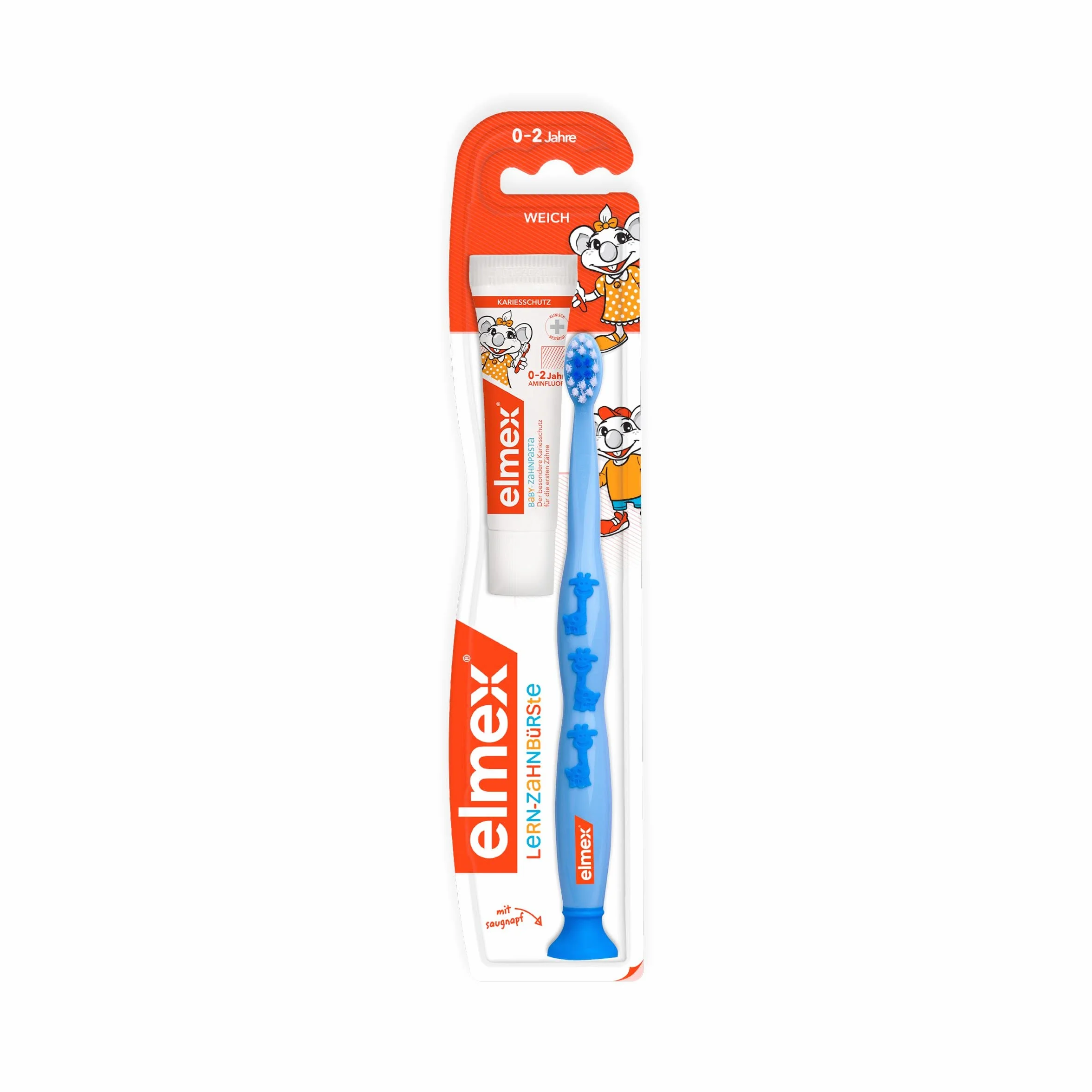 szczoteczka do nauki elmex z pastą do zębów dla dzieci elmex 12 ml, 0-2 lata, mieszany, 1 sztuka