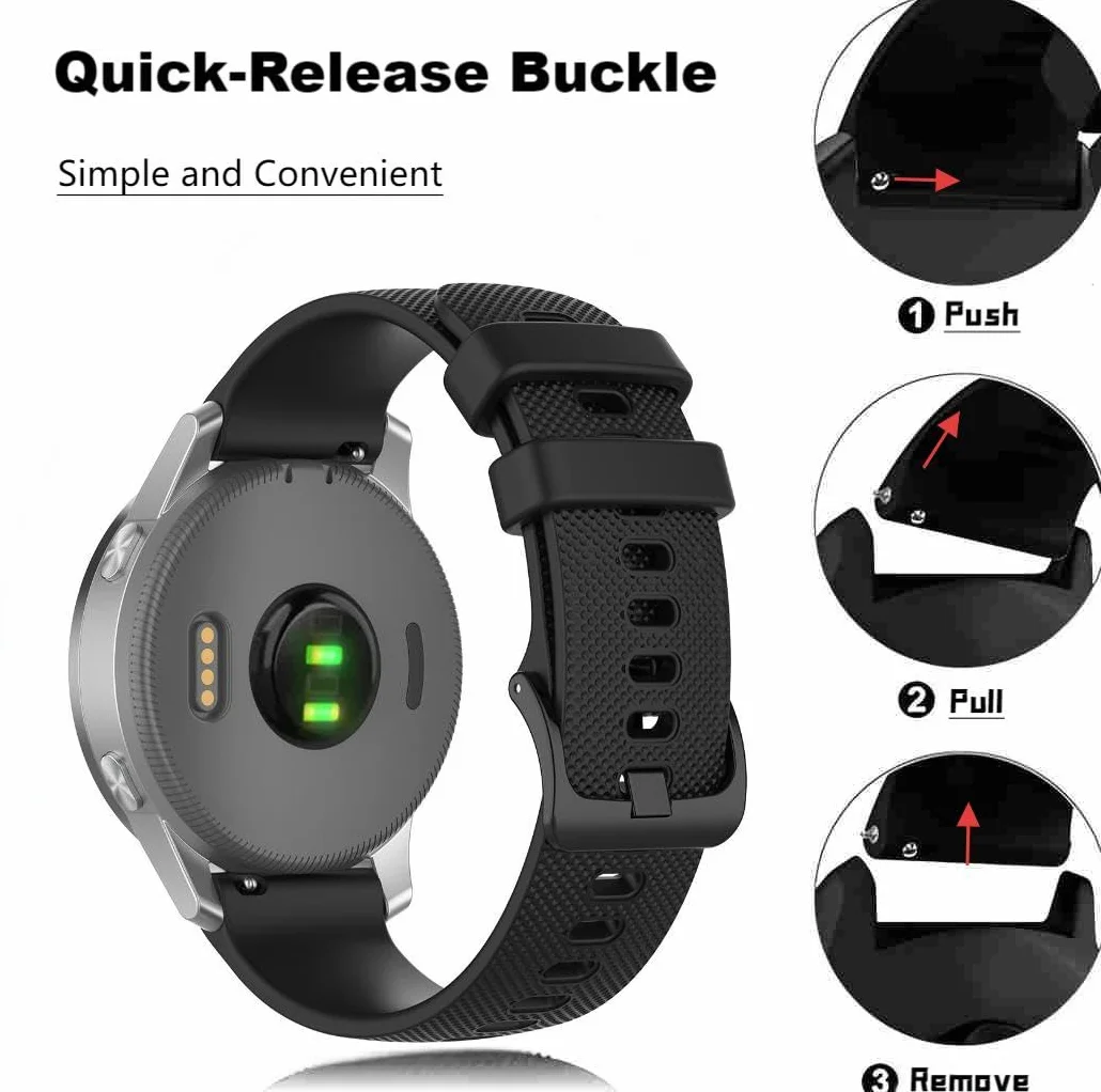 Pasek zapasowy 22 mm do Garmin Venu 2/3/Forerunner 970/570/265/255 Music, miękki pasek do zegarka sportowego