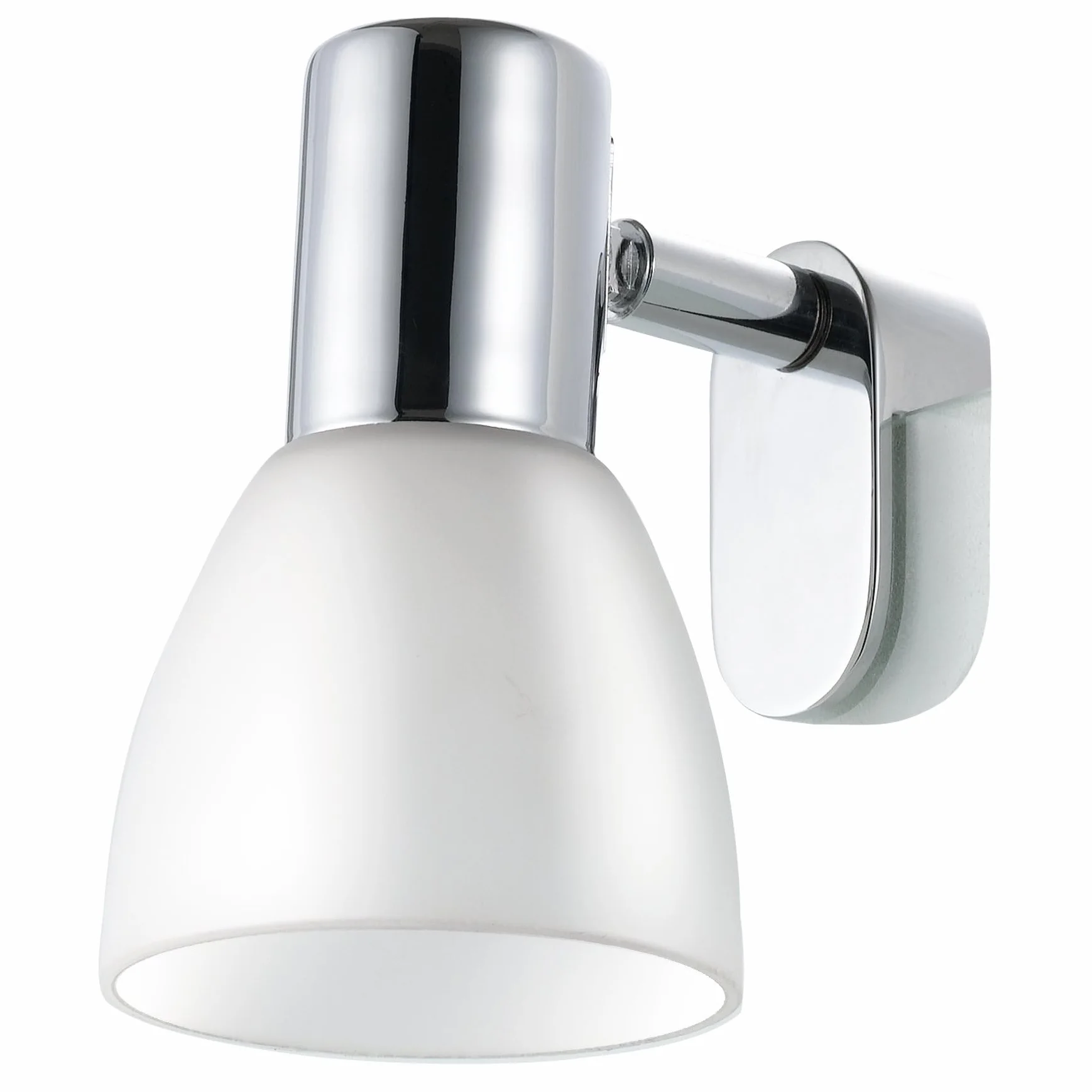 EGLO Naklejka na lustro, lampa ścienna, lampa lustra z metalu i matowego szkła opalowego, lampa łazienkowa w kolorze chromu, biała, lampa do wilgotnych pomieszczeń, IP20, oprawa E14