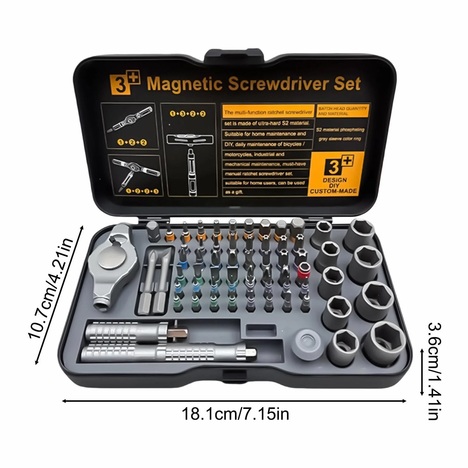 Zestaw Magnetycznych Grzechotek Śrubokrętów Precyzyjny Zestaw Narzędzi | Ergonomiczny Uchwyt Mini Zestaw Grzechotkowy Do domu, warsztatu, elektroniki, komputera, zegarka, samochodu