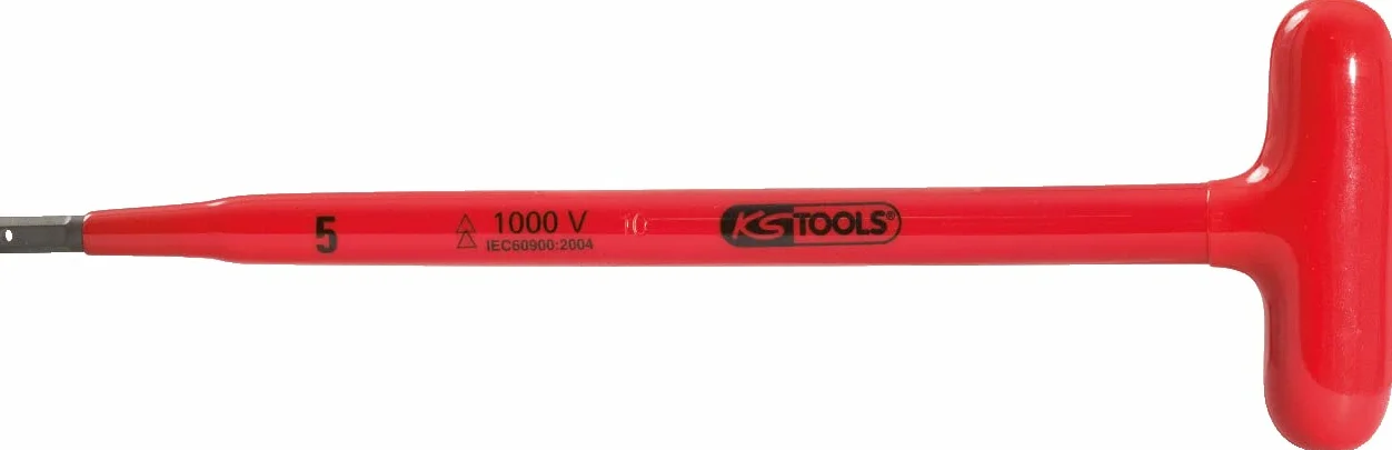 KS Tools 117.1683 Klucz imbusowy kołkowy z uchwytem T z izolacją ochronną, 6x160mm