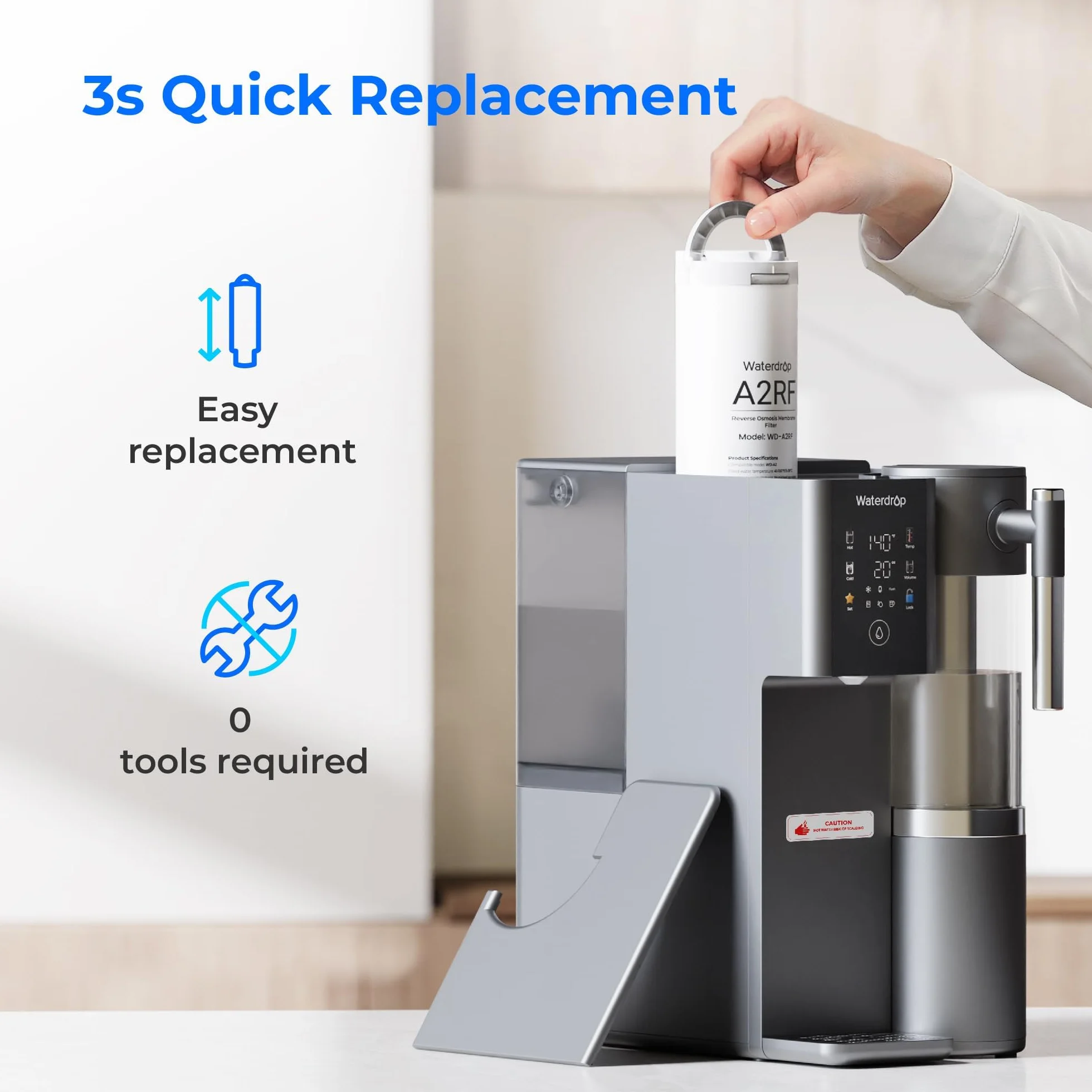 Filtr Waterdrop WD-A2RF, część zamienne do licznika systemu odwróconej osmozy WD-A2, 12-miesięczna żywotność