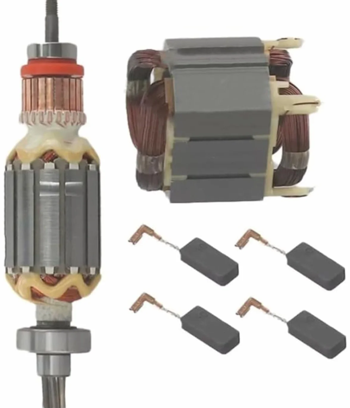 Zestaw szczotek wirnikowych i węglowych, 6 sztuk elementów metalowych, części zamienne do elektronarzędzi 513633-7 625758-6 CB350 194160-9