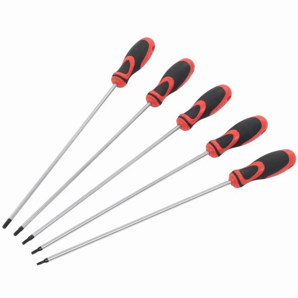 5-częściowy zestaw wkrętaków Torx ze stali chromowo-wanadowej 300 mm z izolowanym uchwytem, magnetyczna końcówka, dla majsterkowiczów, warsztatu, montażu i naprawy
