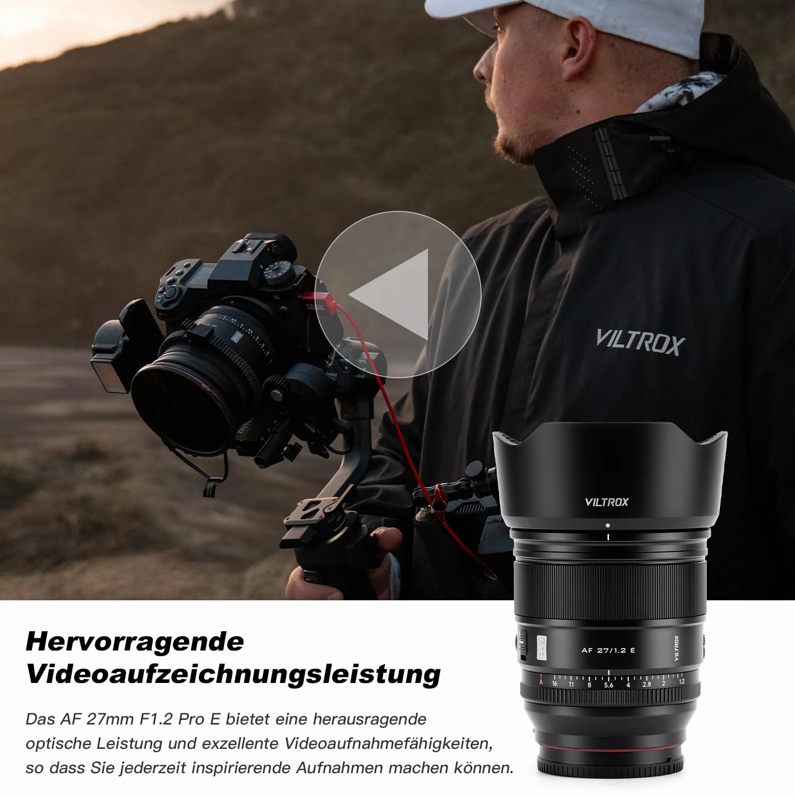 VILTROX 27 mm F/1.2 PRO AF Lens do Sony E Mount 27 mm F/1.2 APS-C Autofokus Prime STM obiektyw kompatybilny z Sony E Mount A7 a6700 a6500