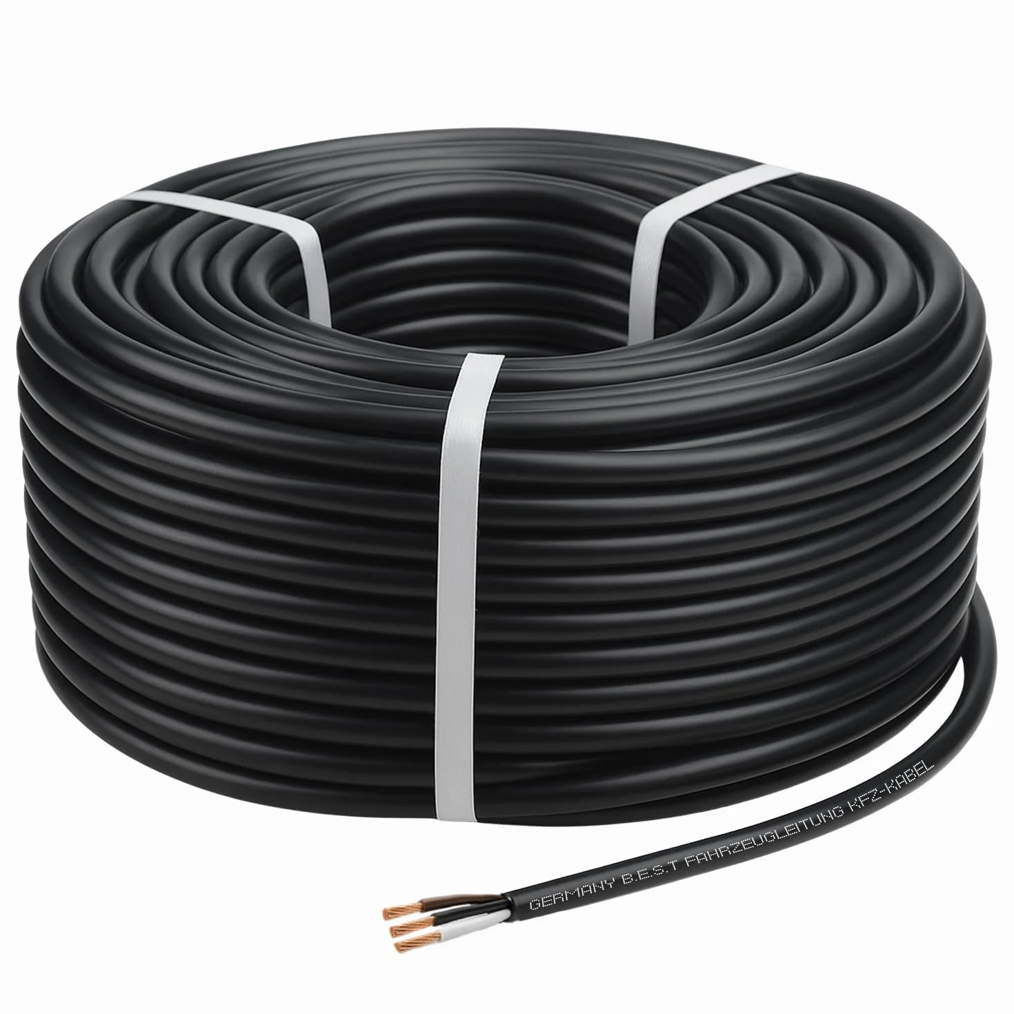 Kabel samochodowy 3 x 0,75 mm² 5 m okrągły I okrągły kabel do pojazdu, wszechstronne zastosowanie, 3-biegunowy
