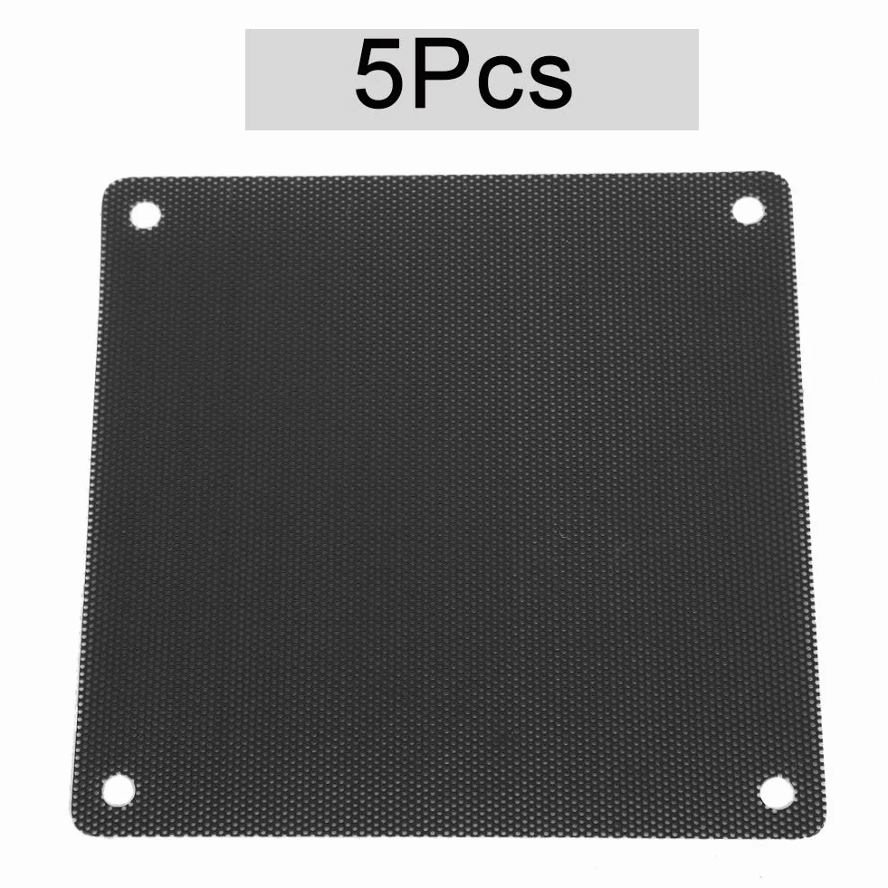 ASHATA Filtr przeciwpyłowy wentylatora PC 120mm 12x12 cm 5 szt. Czarny