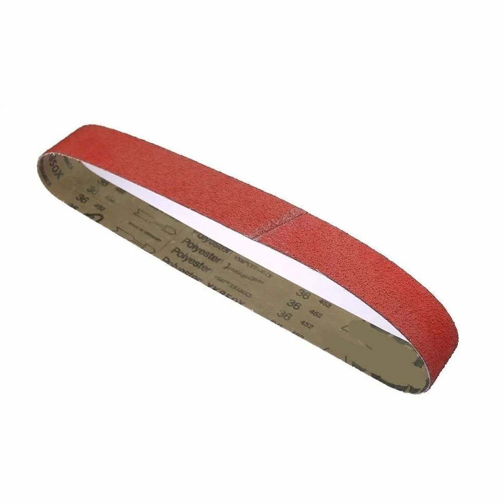 Taśmy szlifierskie, Zestaw 4 ceramicznych pasów ściernych do szlifowania, ziarnistość 36-120, wiele rozmiarów, metalu(P36,533x75mm)